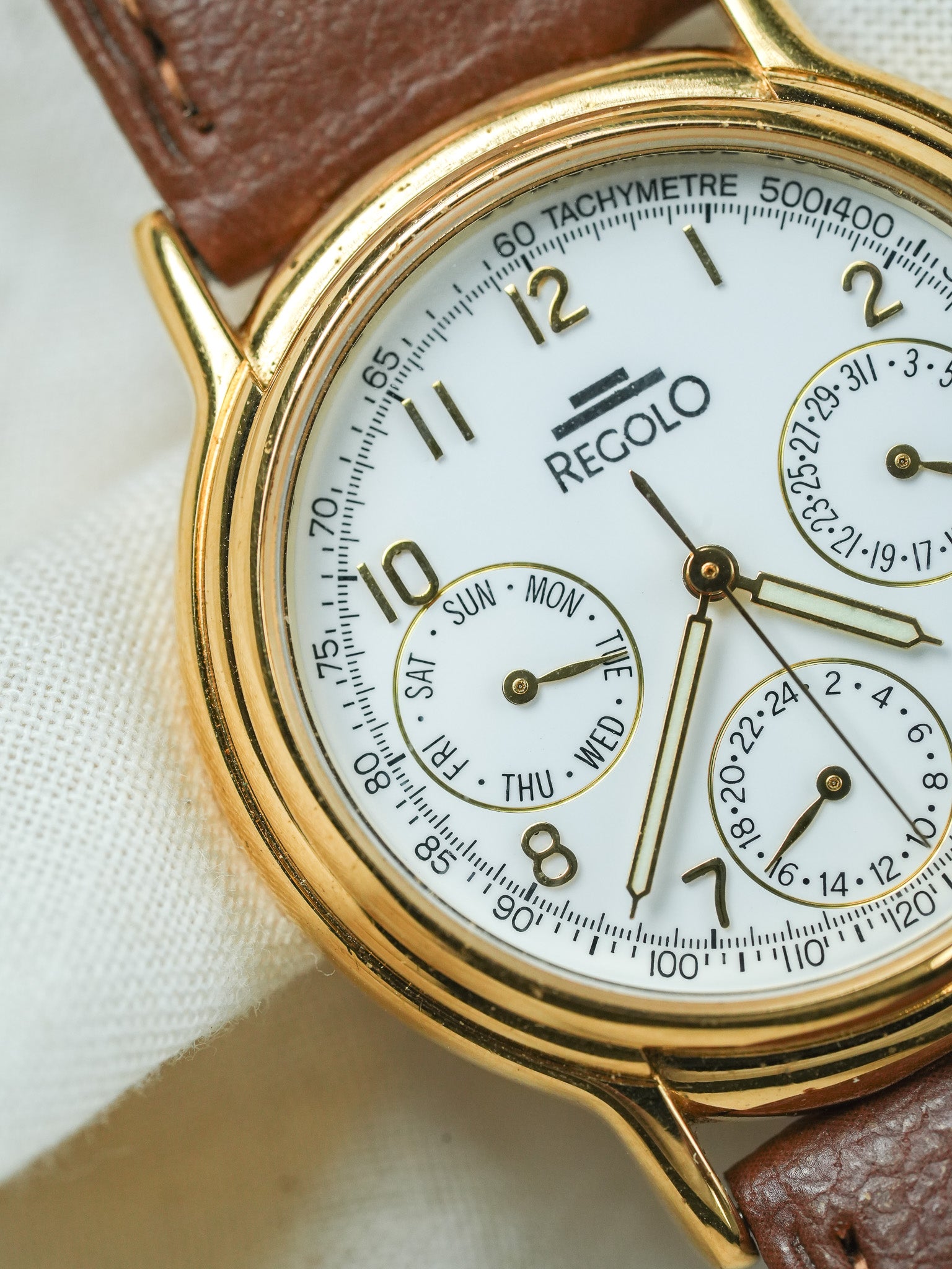 Regolo - Or Triple Calendar blanc - 1990s - Atelier Victor - Vintage Shop