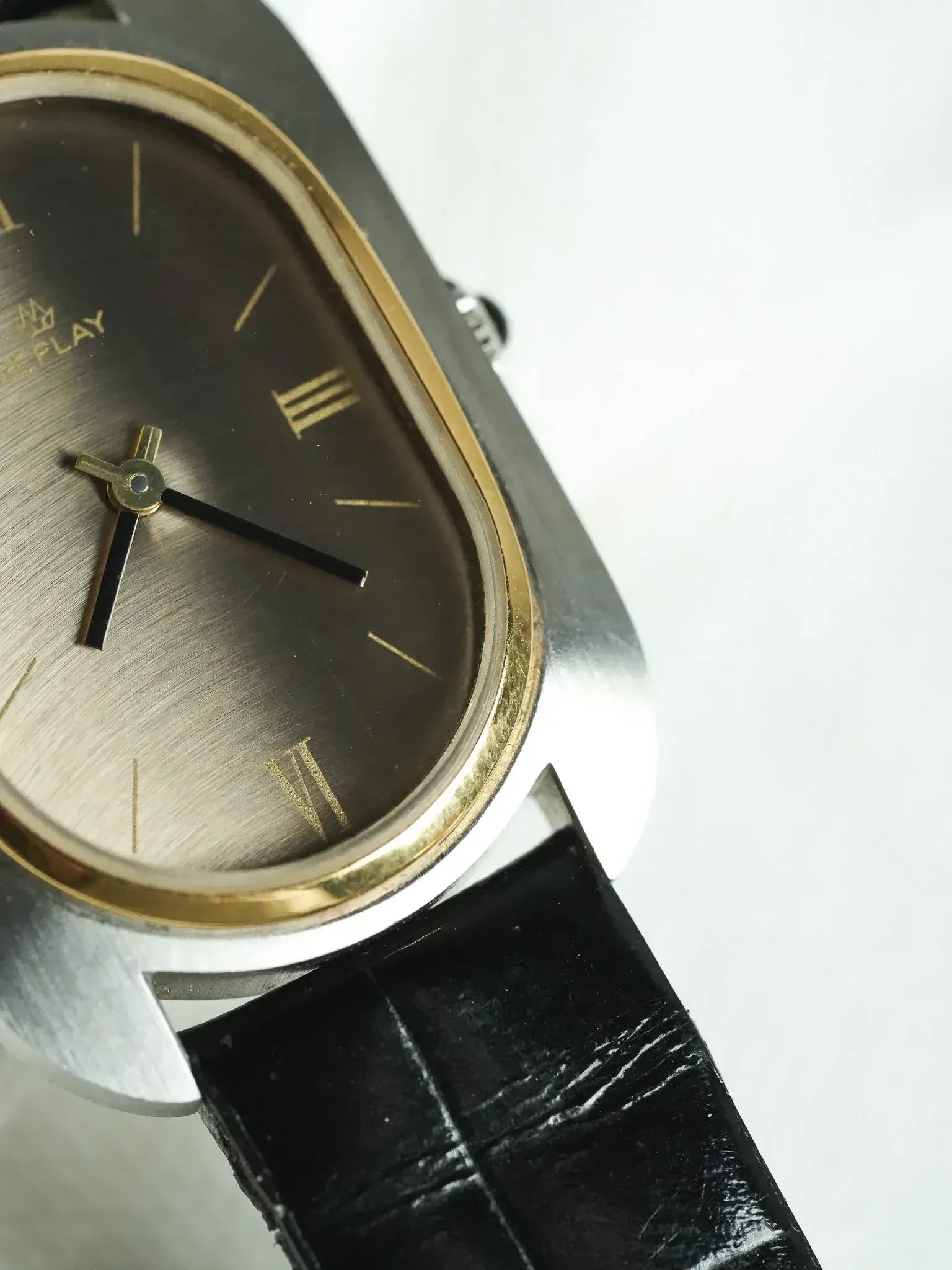 Replay - Ovale Acier Brossé Lunette or Acier Brossé - NOS - 1980s - Atelier Victor