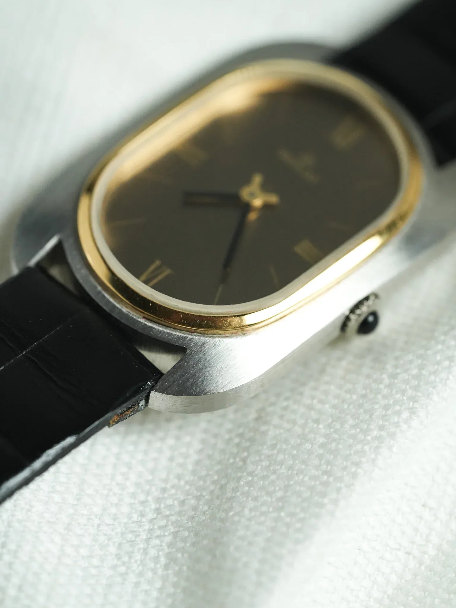 Replay - Ovale Acier Brossé Lunette or Acier Brossé - NOS - 1980s - Atelier Victor