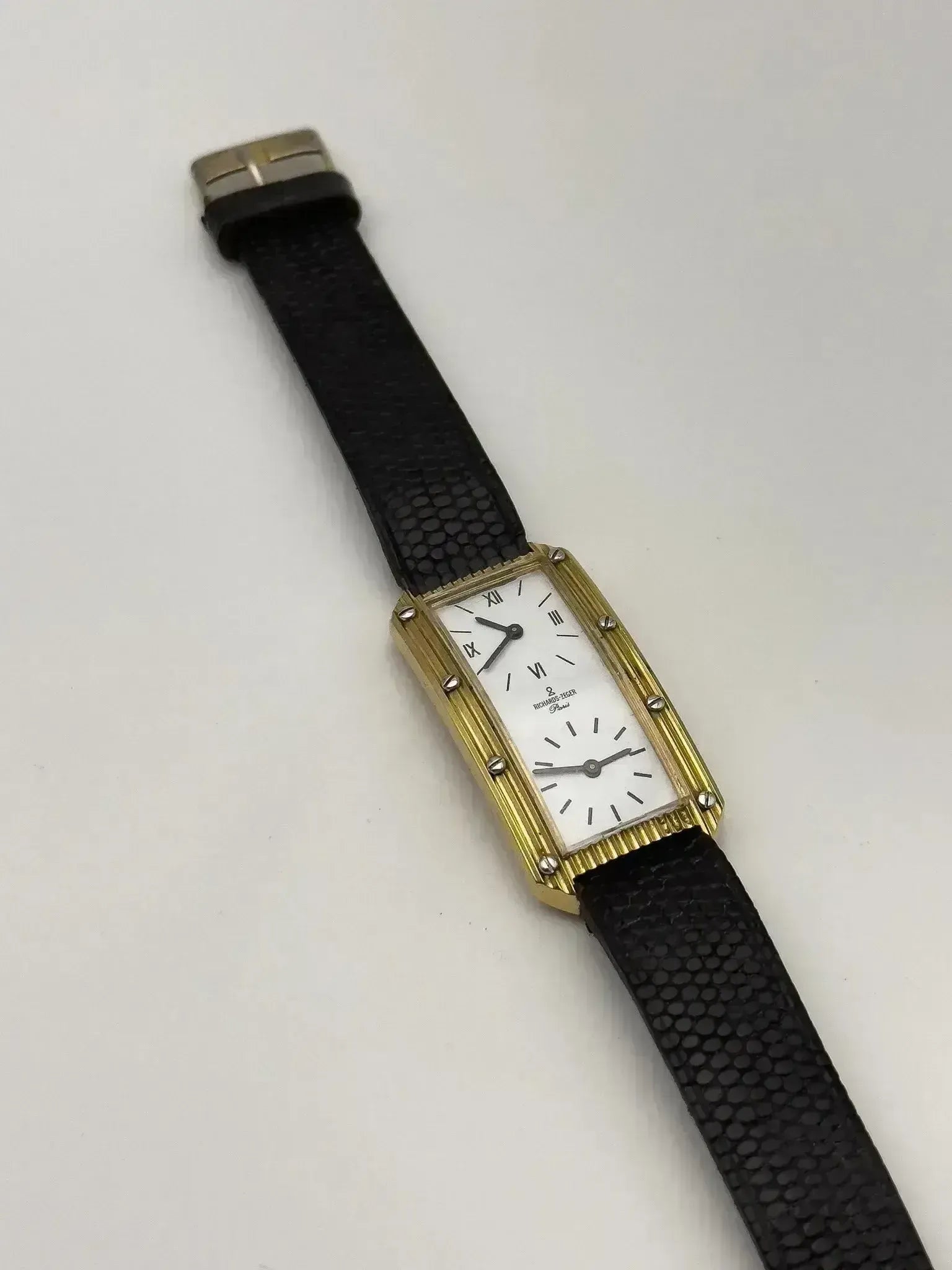 Richards-Zeger - GMT 2 movements plaqué or cadran blanc - 1970s - Atelier Victor