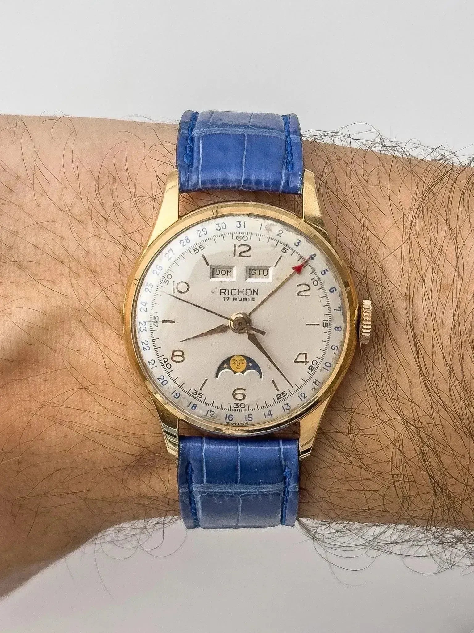 Richon - Venus 206 Or rose 18K Triple Calendar Phase de lune - 1950s - Atelier Victor