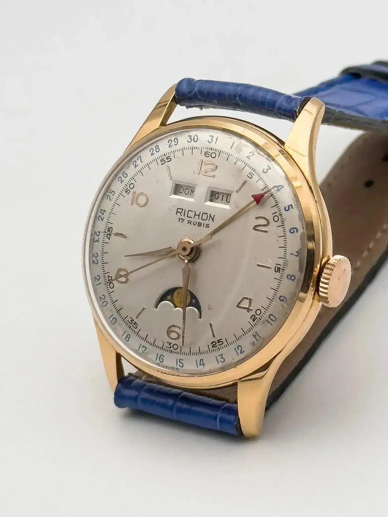 Richon - Venus 206 Or rose 18K Triple Calendar Phase de lune - 1950s - Atelier Victor