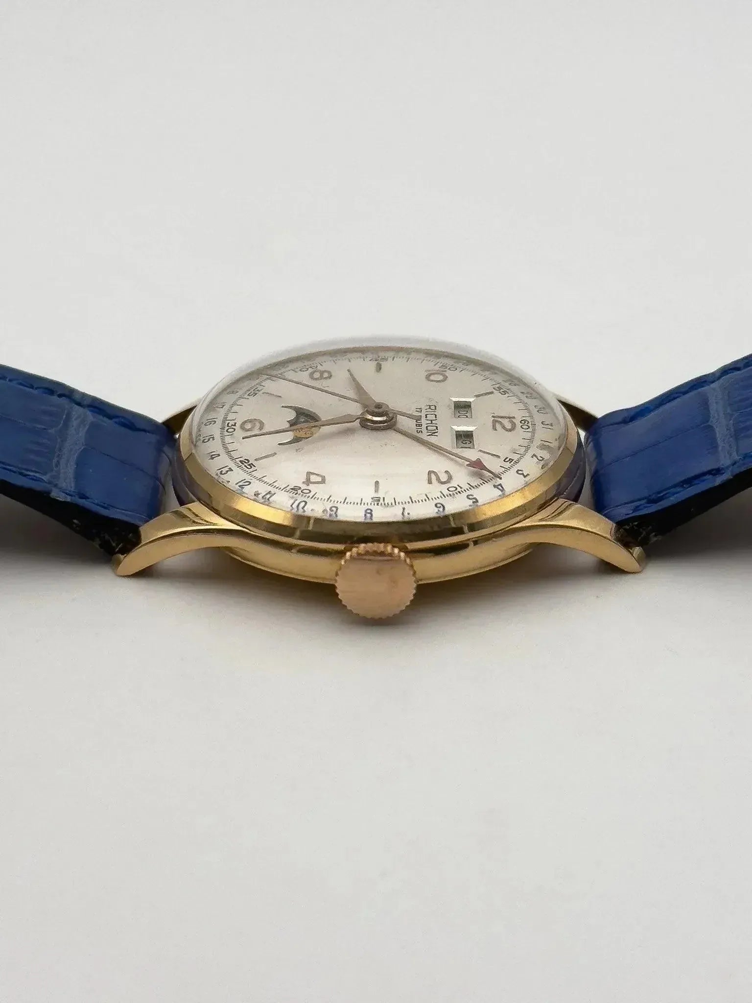 Richon - Venus 206 Or rose 18K Triple Calendar Phase de lune - 1950s - Atelier Victor - Vintage Shop