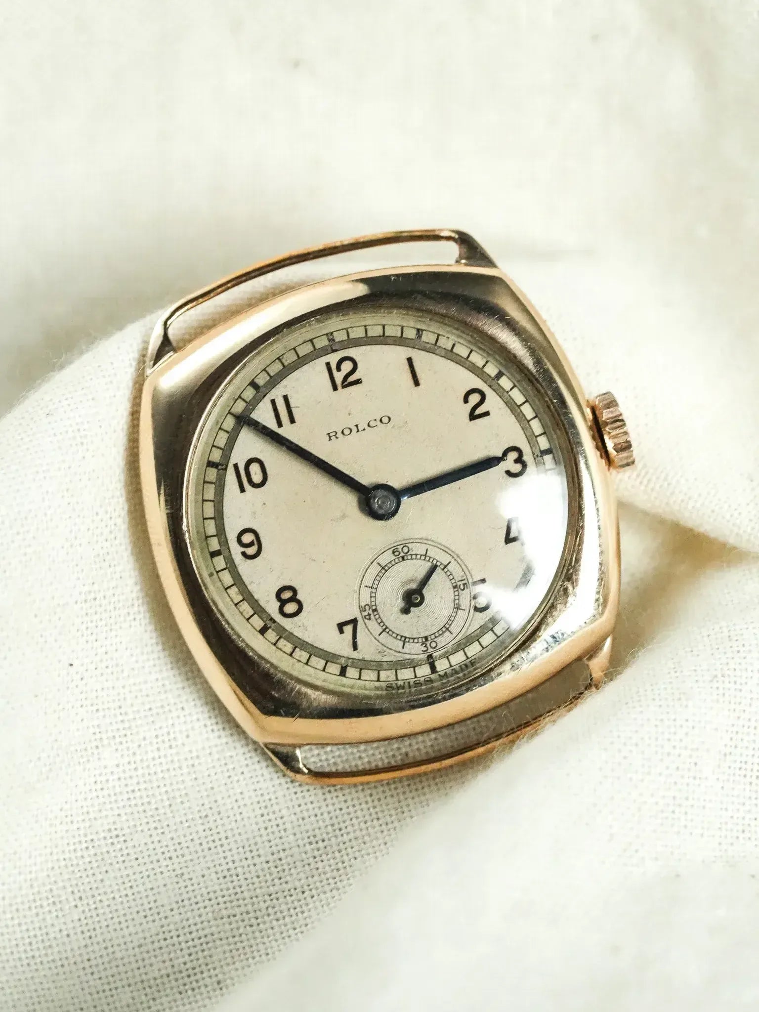Rolco par Rolex - Coussin Or Rose 9k - 1930s - Atelier Victor