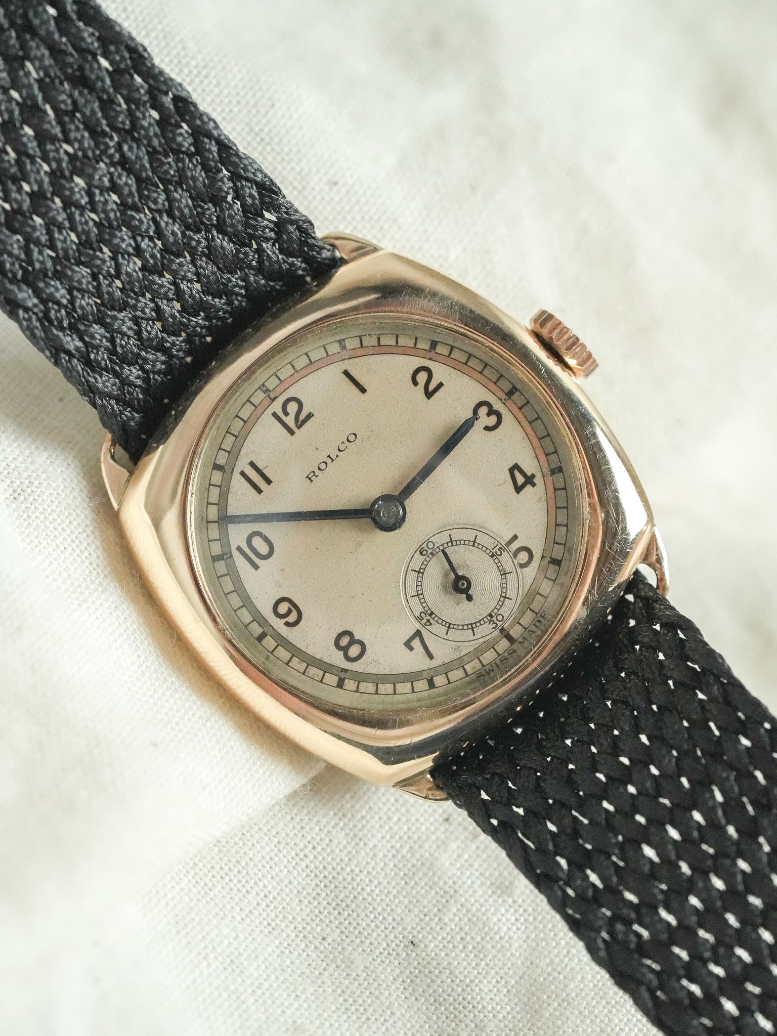 Rolco par Rolex - Coussin Or Rose 9k - 1930s - Atelier Victor - Vintage Shop