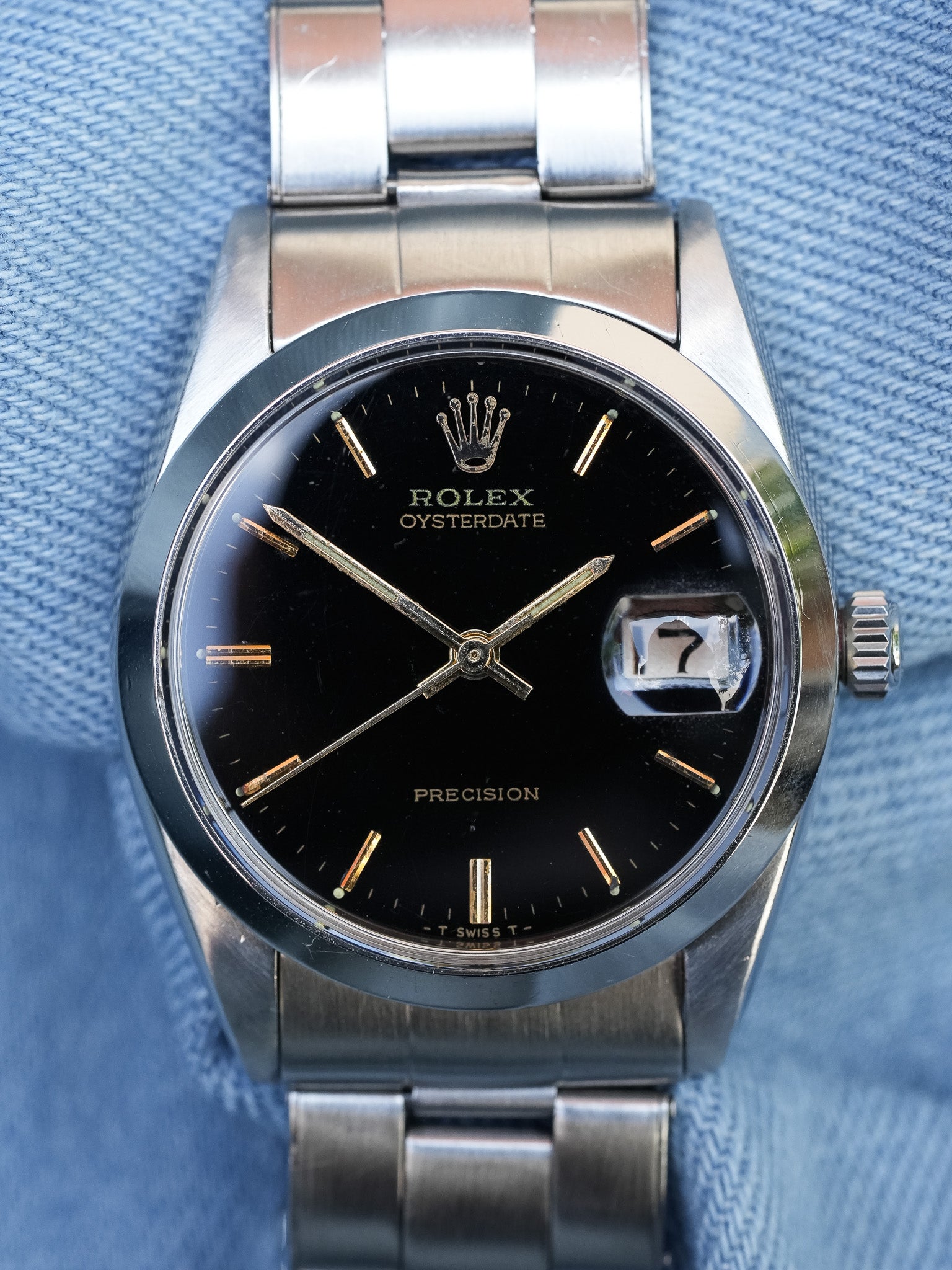 Rolex - 6694 Oysterdate Precision Date Noir Index Or - 1954 - Atelier Victor Paris - Vintage Watch Shop Dubai