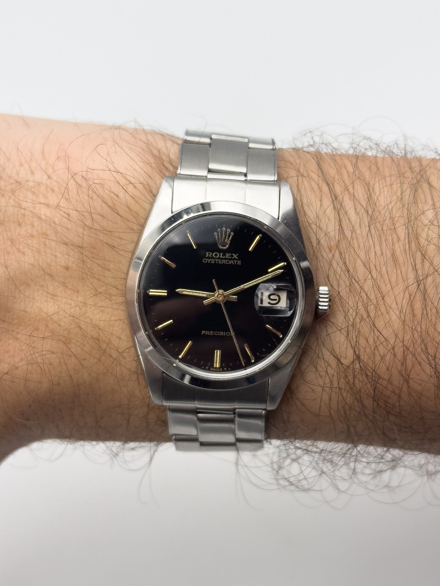 Rolex - 6694 Oysterdate Precision Date Noir Index Or - 1954 - Atelier Victor Paris - Vintage Watch Shop Dubai