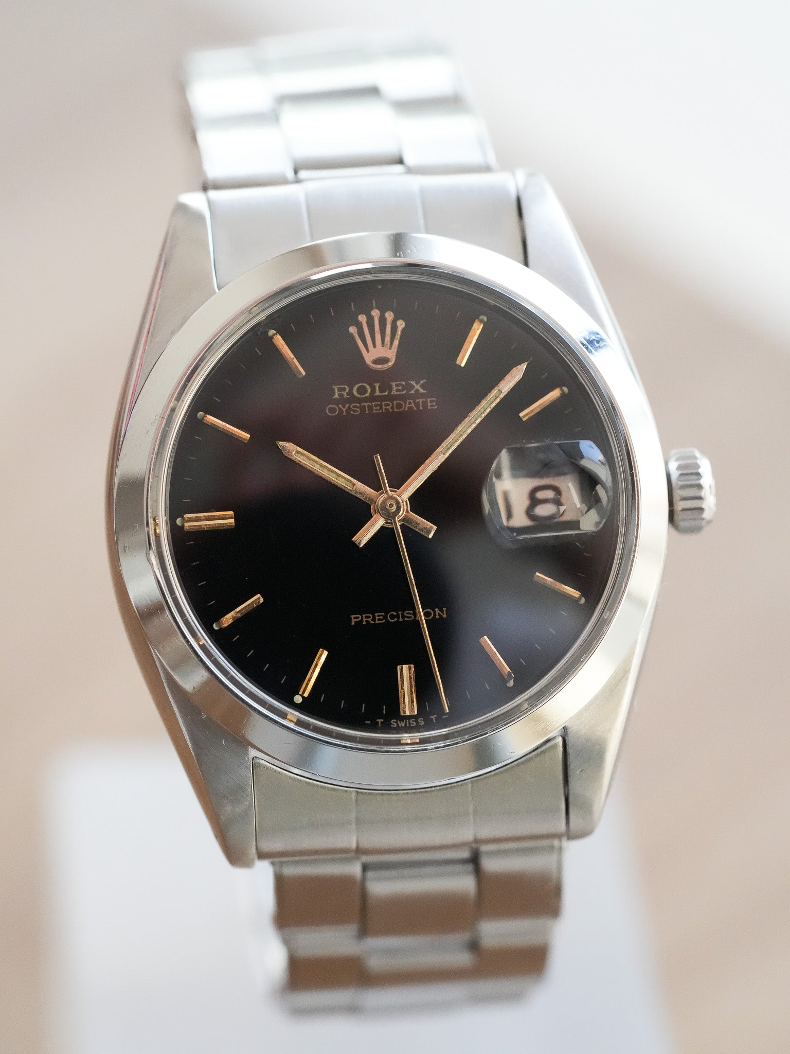 Rolex - 6694 Oysterdate Precision Date Noir Index Or - 1954 - Atelier Victor Paris - Vintage Watch Shop Dubai