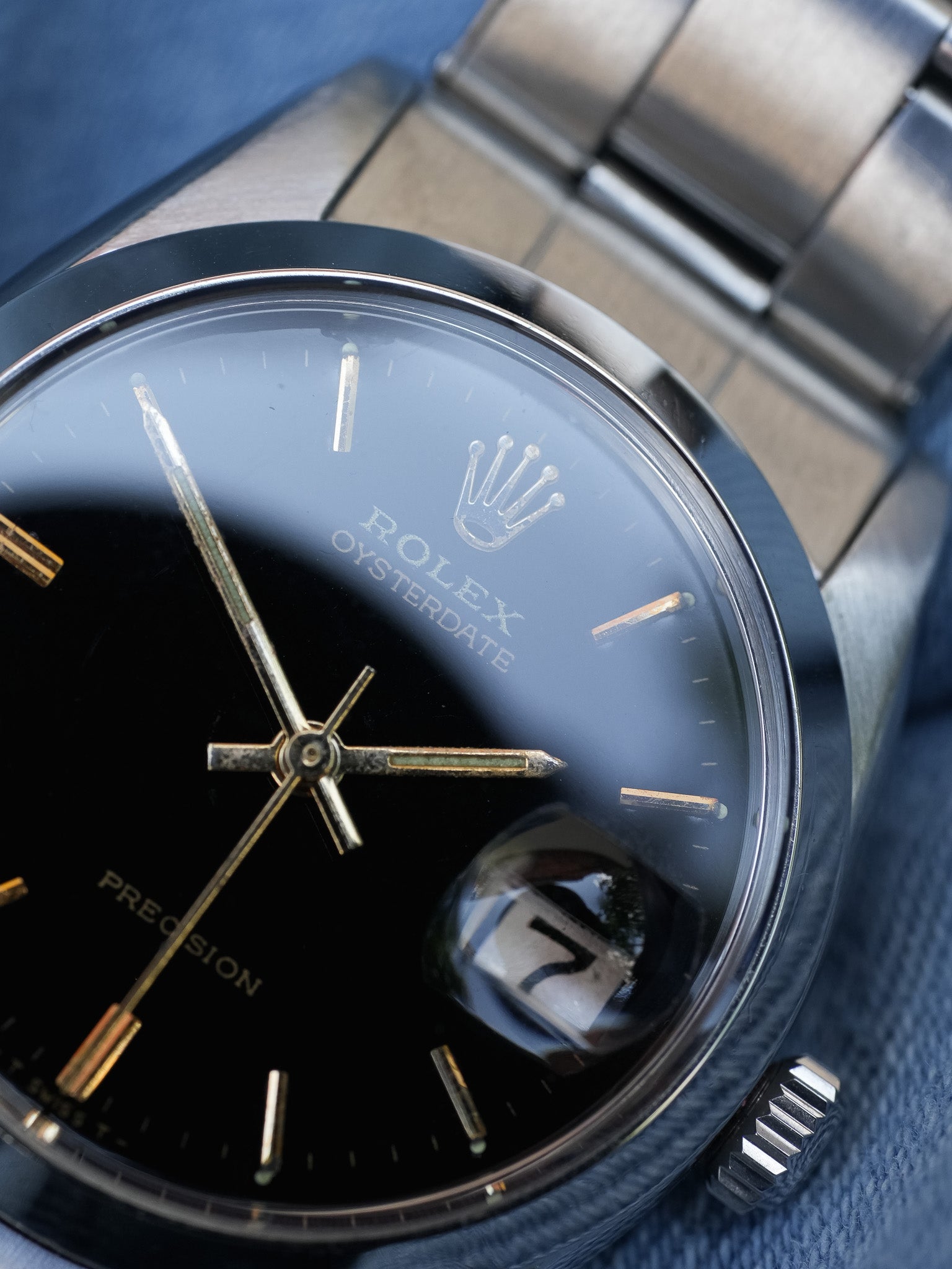 Rolex - 6694 Oysterdate Precision Date Noir Index Or - 1954 - Atelier Victor Paris - Vintage Watch Shop Dubai
