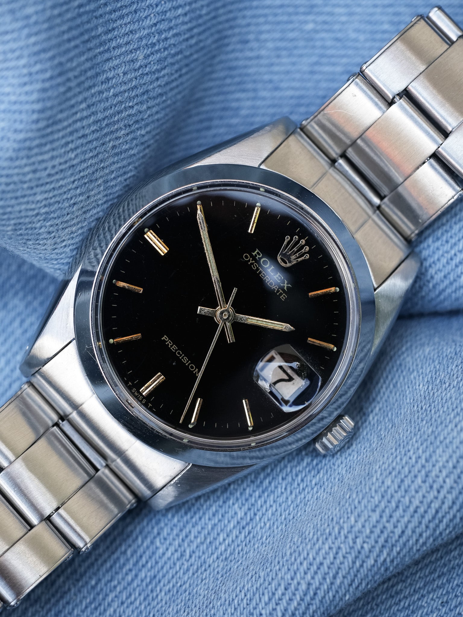 Rolex - 6694 Oysterdate Precision Date Noir Index Or - 1954 - Atelier Victor Paris - Vintage Watch Shop Dubai