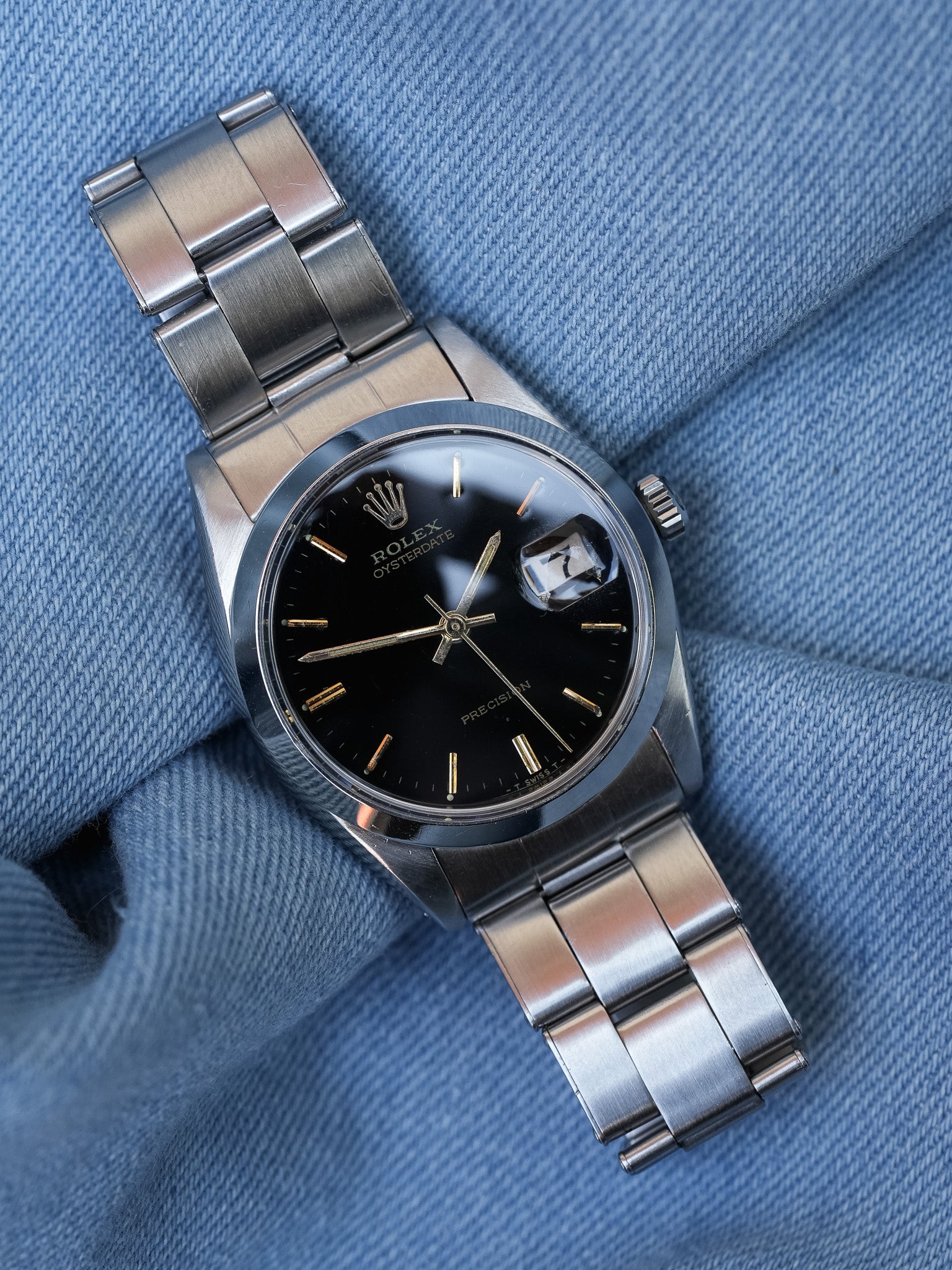 Rolex - 6694 Oysterdate Precision Date Noir Index Or - 1954 - Atelier Victor Paris - Vintage Watch Shop Dubai