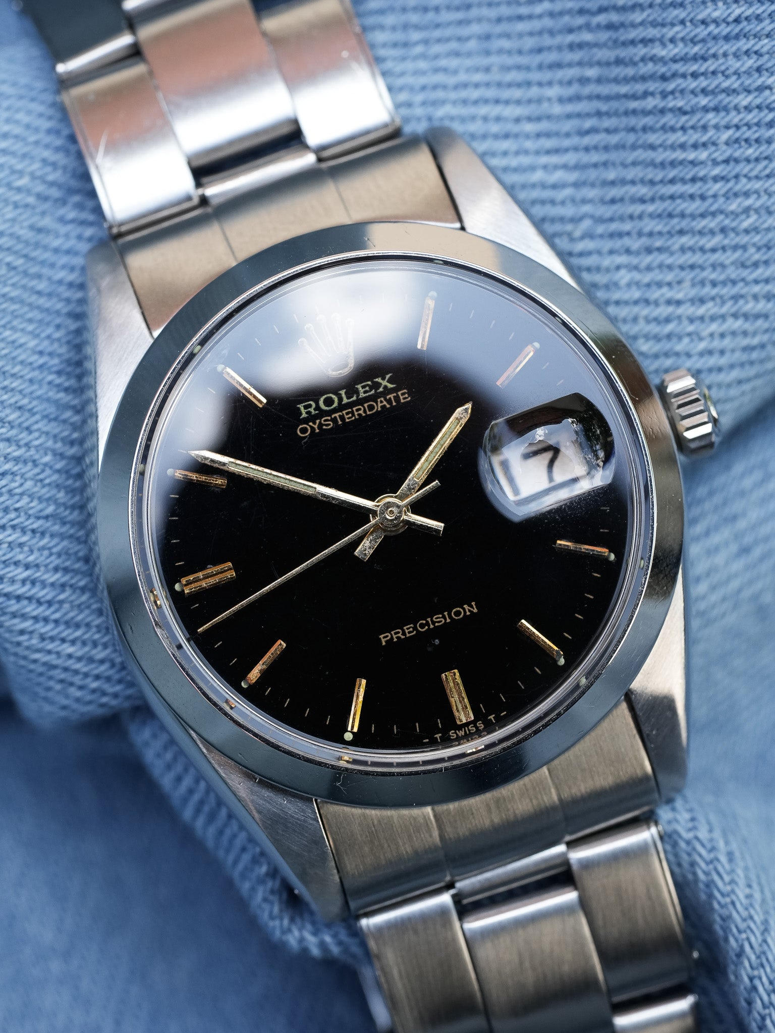Rolex - 6694 Oysterdate Precision Date Noir Index Or - 1954 - Atelier Victor Paris - Vintage Watch Shop Dubai