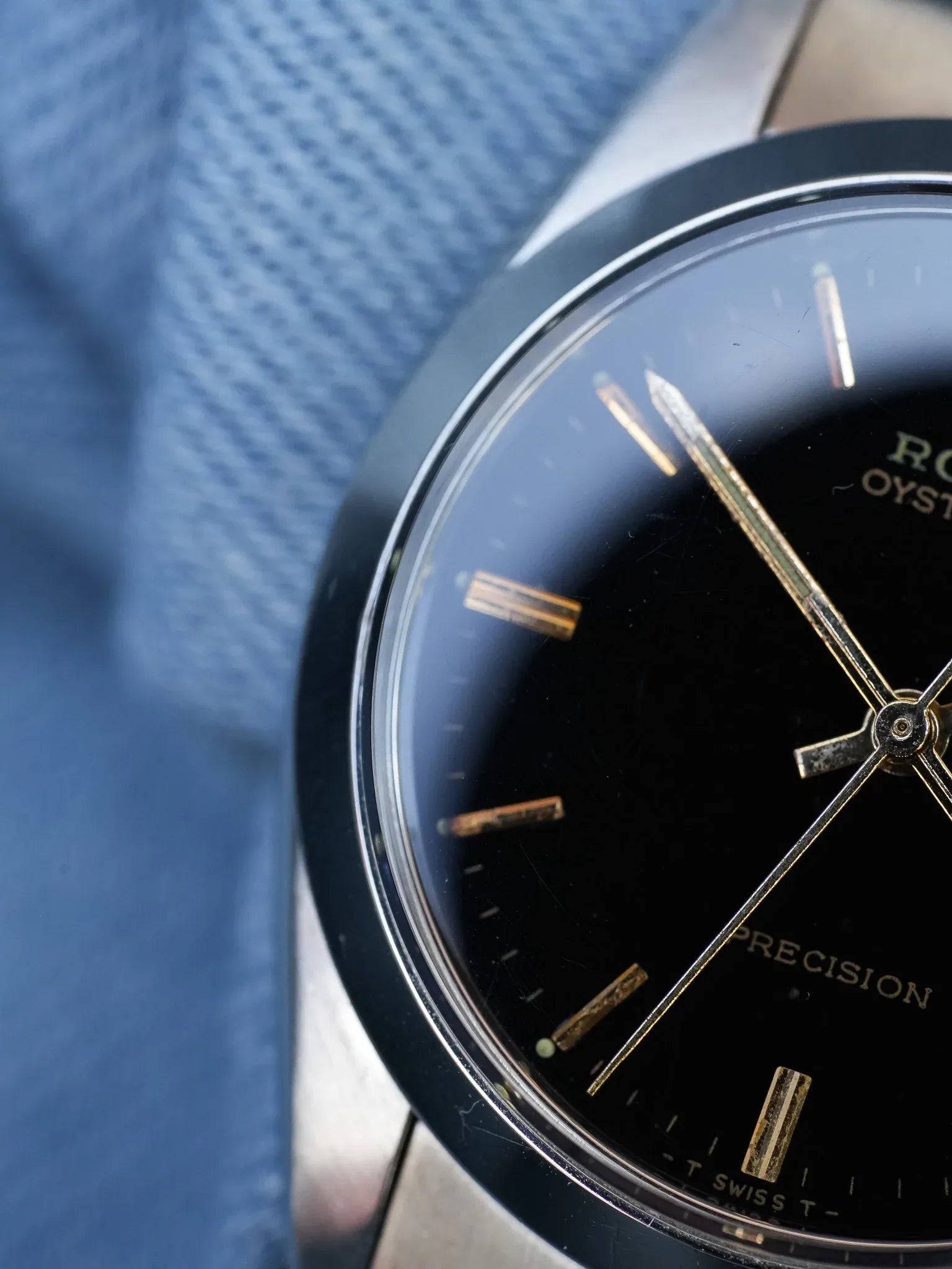 Rolex - 6694 Oysterdate Precision Date Noir Index Or - 1954 - Atelier Victor - Vintage Shop