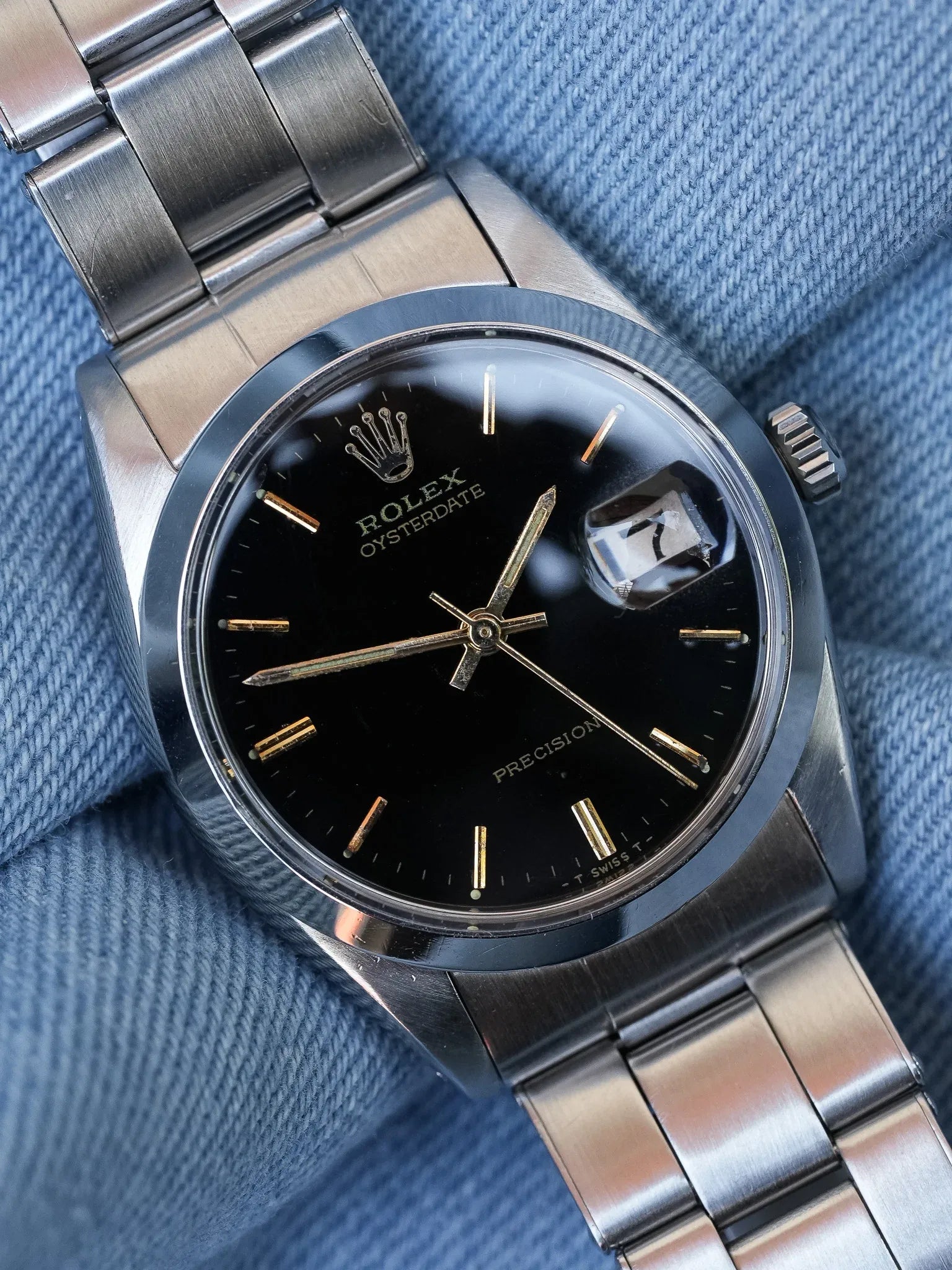 Rolex - 6694 Oysterdate Precision Date Noir Index Or - 1954 - Atelier Victor - Vintage Shop