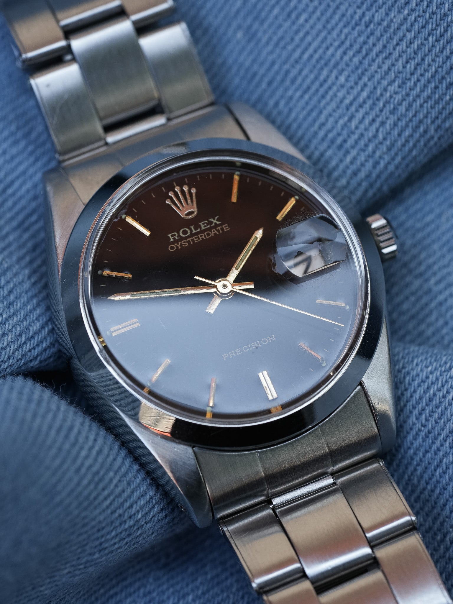 Rolex - 6694 Oysterdate Precision Date Noir Index Or - 1954 - Atelier Victor - Vintage Watch Shop
