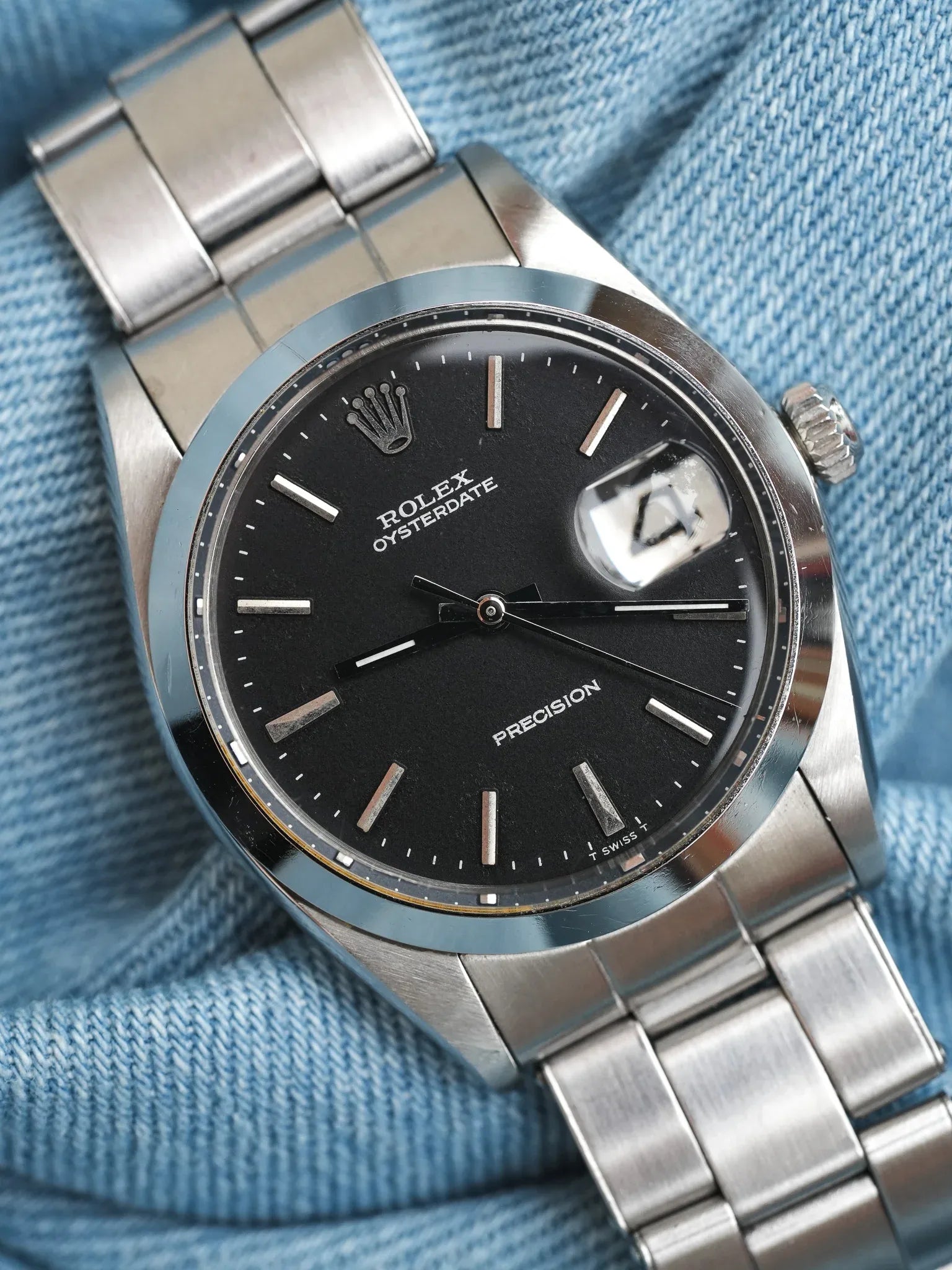 Rolex - Osyterdate 6694 Precision Cadran noir - 1966 - Atelier Victor - Vintage Shop