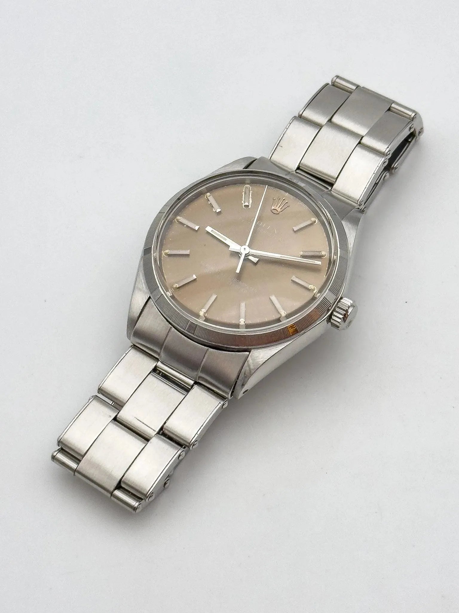 Rolex - Oyster Perpetual 1003 Moka COSC Engine Turned Bezel - 1966 - Atelier Victor Paris - Vintage Watch Shop Dubai