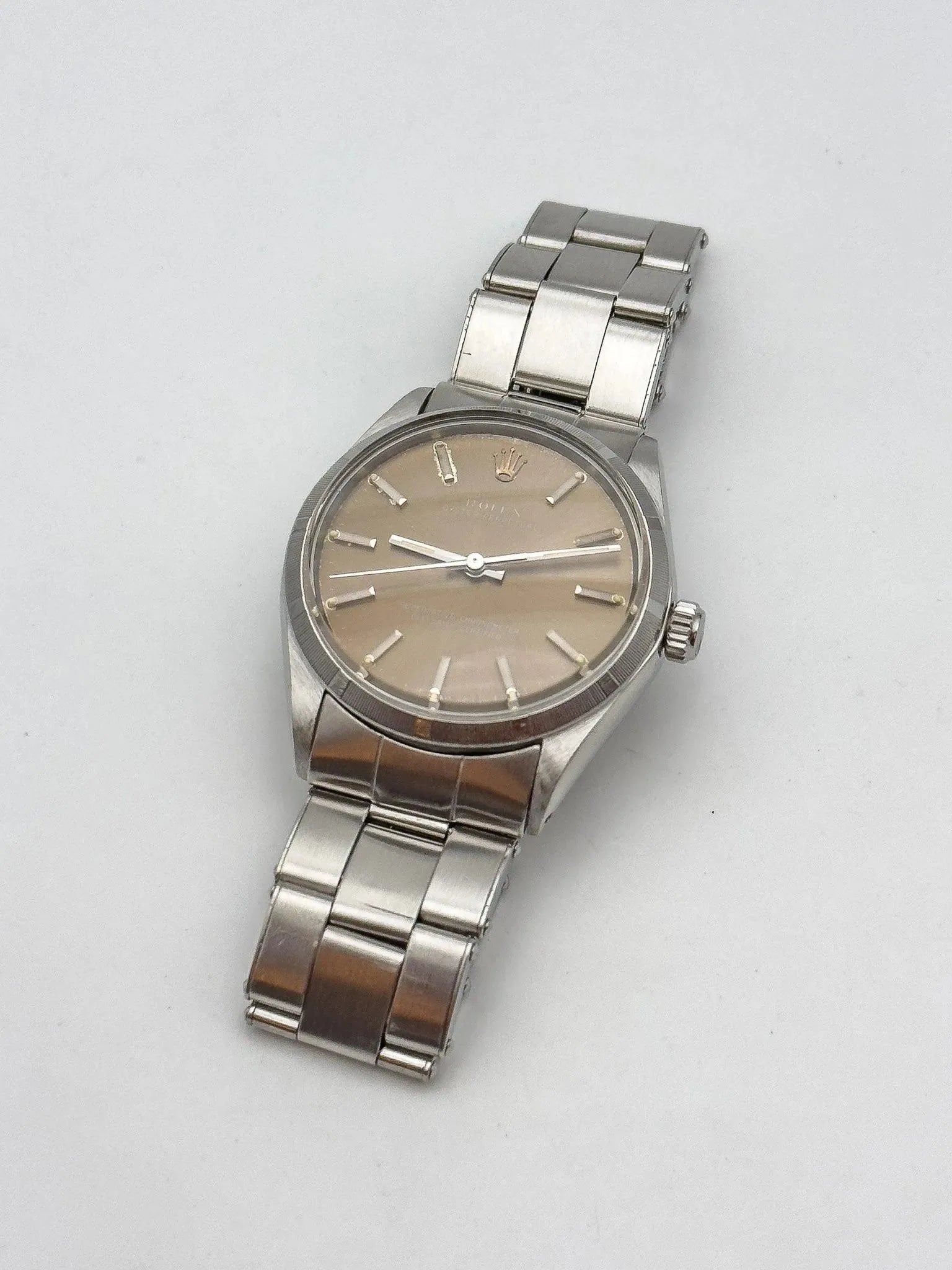 Rolex - Oyster Perpetual 1003 Moka COSC Engine Turned Bezel - 1966 - Atelier Victor Paris - Vintage Watch Shop Dubai