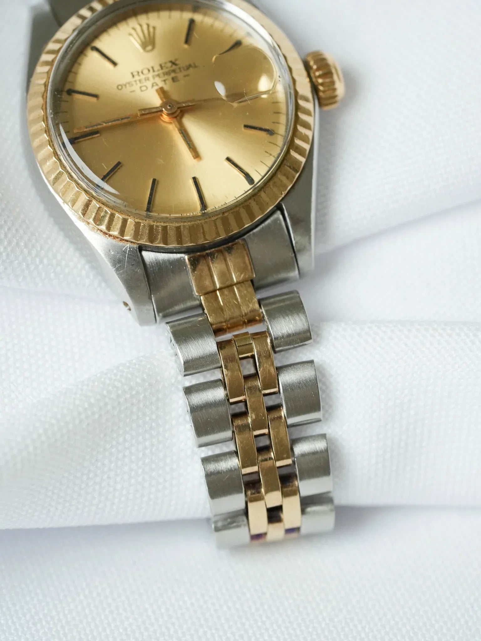 Rolex - Oyster Perpetual 26mm 6917 Or Acier jubilee Cadran or Lunette cannelée - 1973 - Atelier Victor