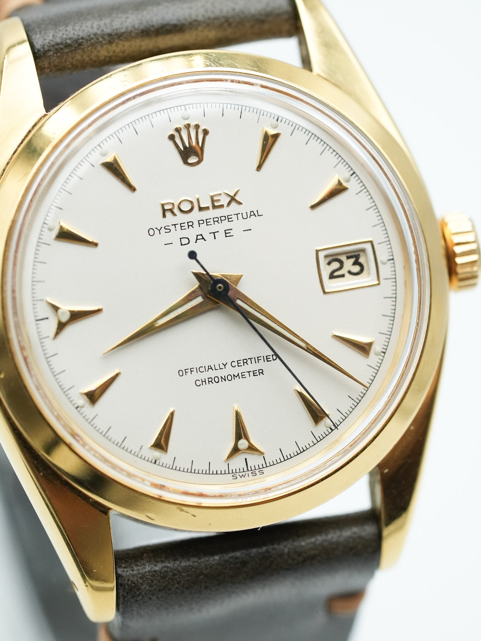 Rolex - Oyster Perpetual Date Plaqué or 6530 COSC - 1954 - Atelier Victor Paris - Vintage Watch Shop Dubai