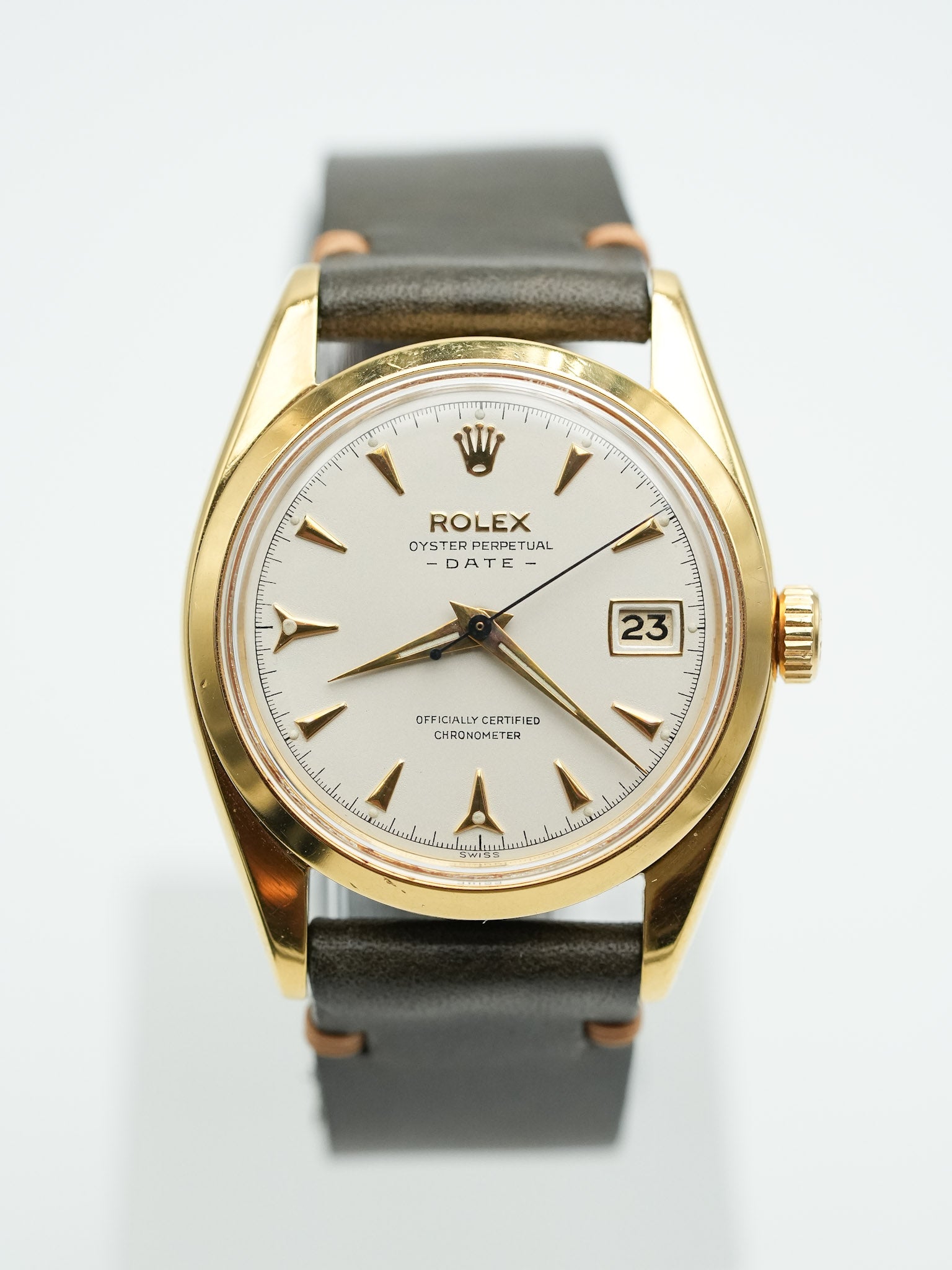 Rolex - Oyster Perpetual Date Plaqué or 6530 COSC - 1954 - Atelier Victor Paris - Vintage Watch Shop Dubai
