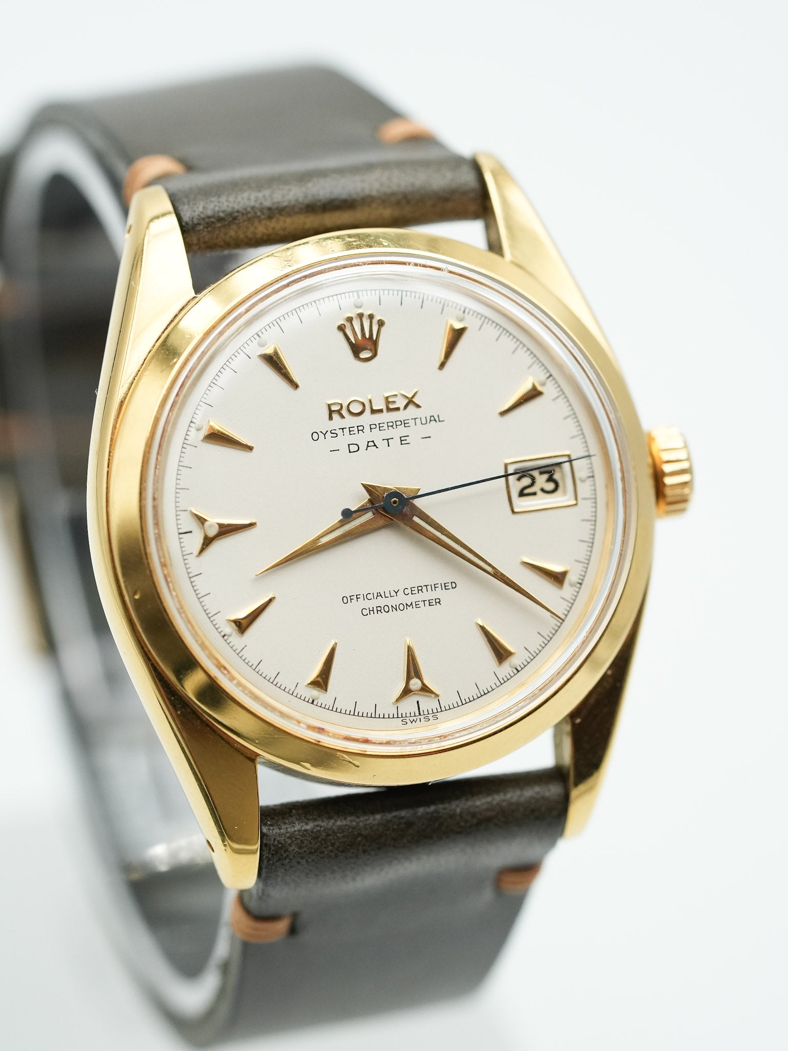 Rolex - Oyster Perpetual Date Plaqué or 6530 COSC - 1954 - Atelier Victor Paris - Vintage Watch Shop Dubai