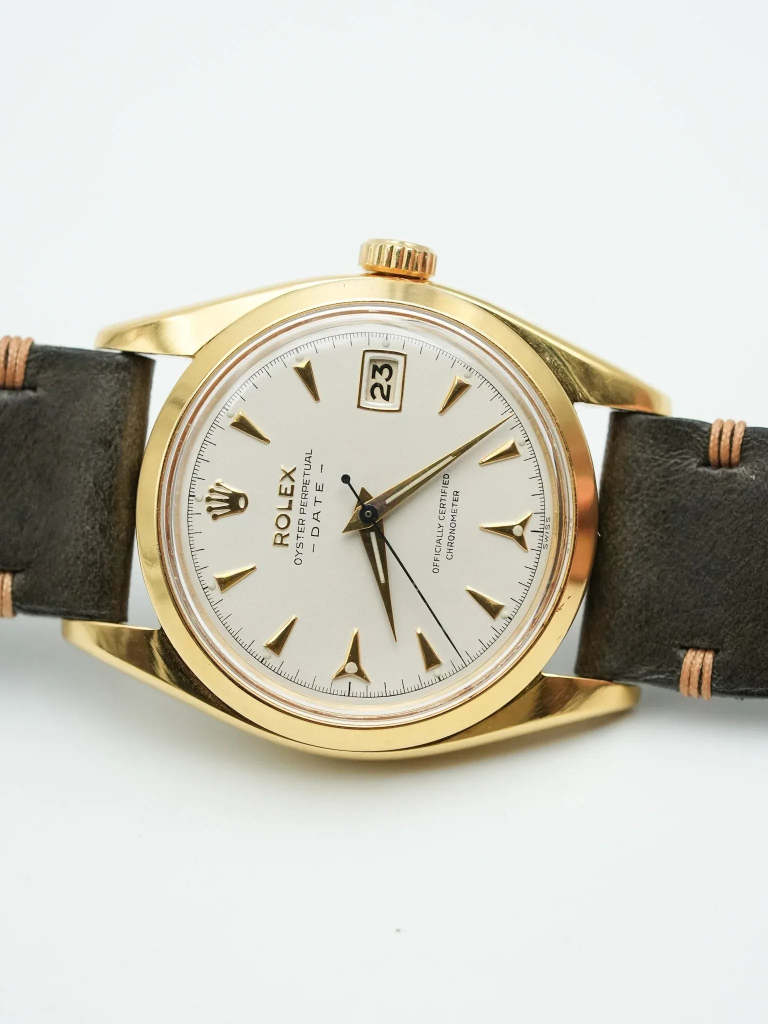 Rolex - Oyster Perpetual Date Plaqué or 6530 COSC - 1954 - Atelier Victor - Vintage Shop