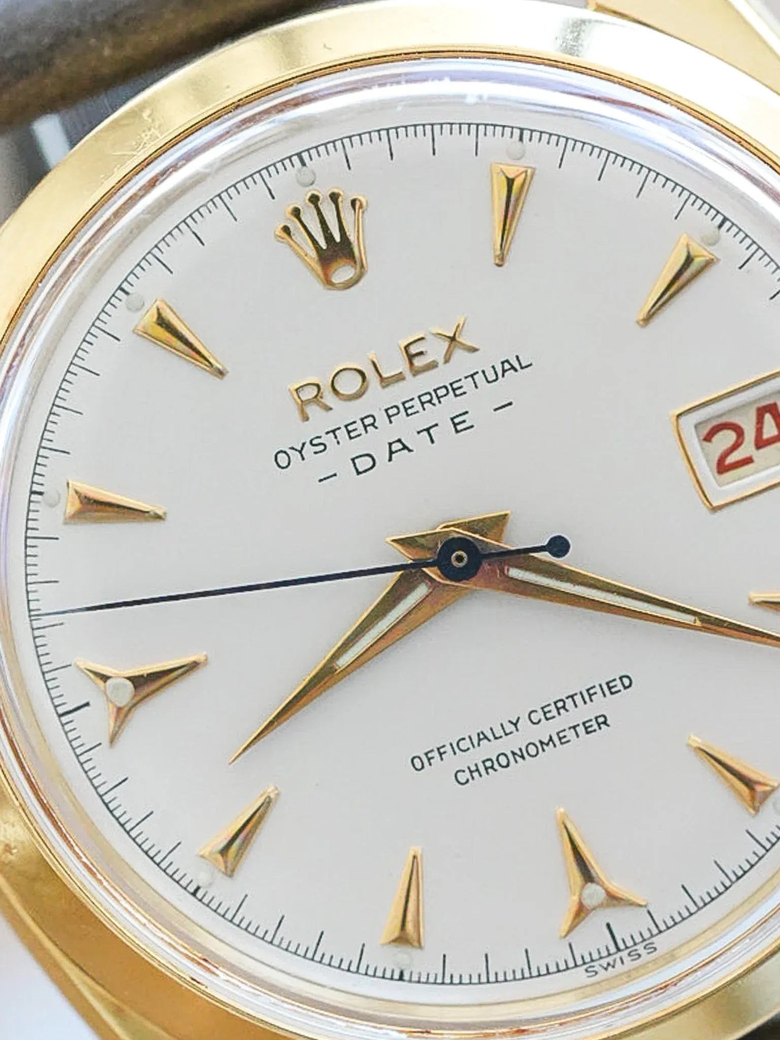 Rolex - Oyster Perpetual Date Plaqué or 6530 COSC - 1954 - Atelier Victor - Vintage Shop