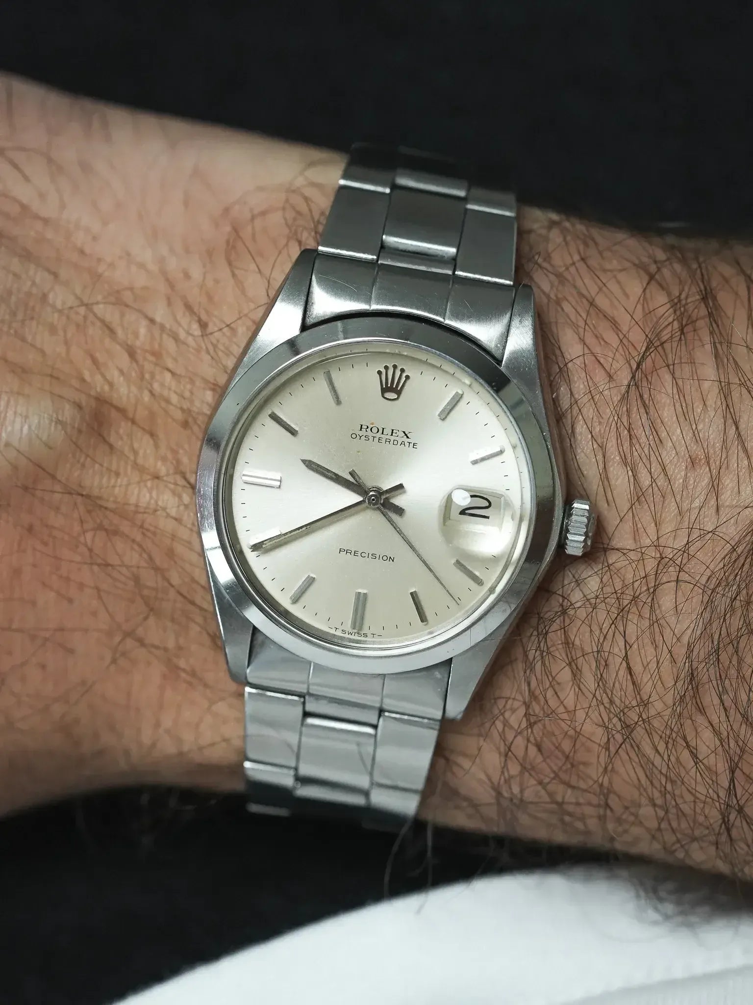 Rolex - Oysterdate 6694 Precision Steel Champagne Dial Patina - 1970