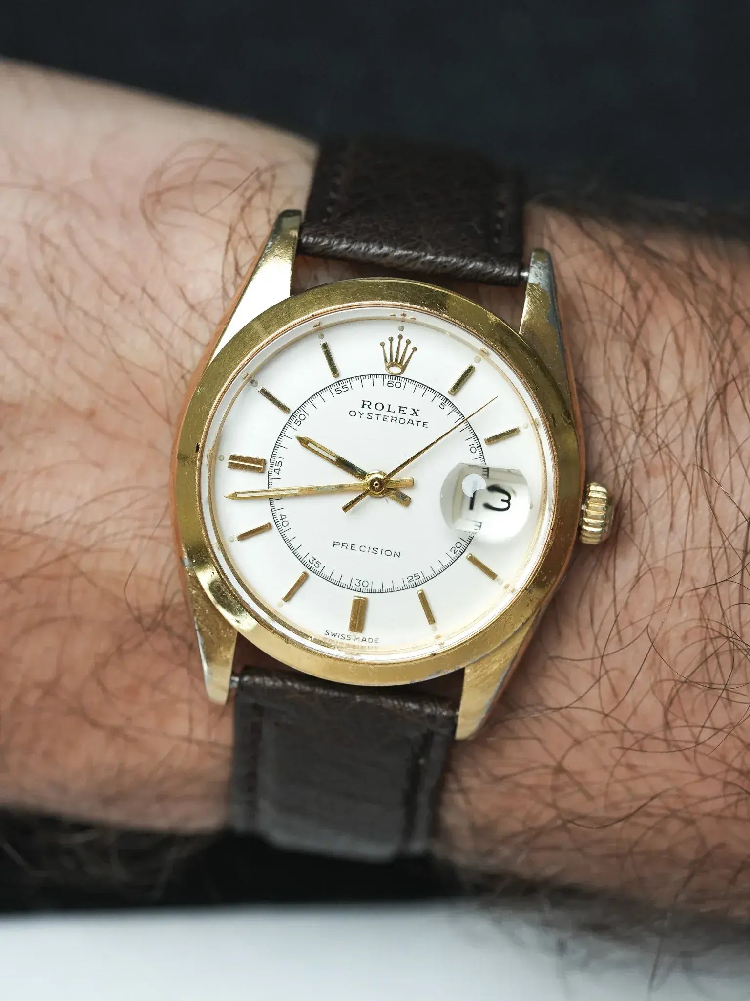 Rolex - Oysterdate 6694 Precision Plaqué or Cadran Chemin de fer - 1956