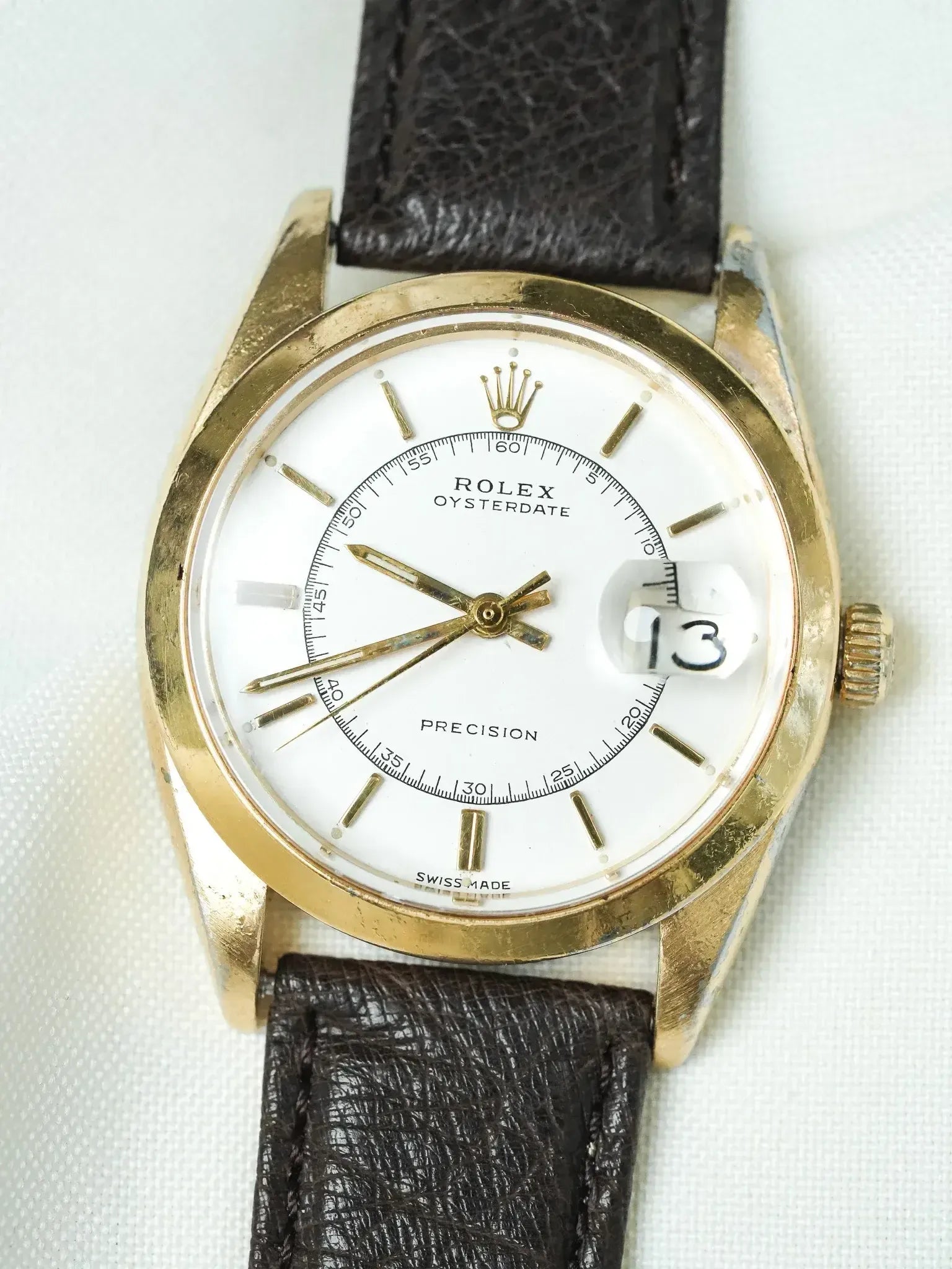 Rolex - Oysterdate 6694 Precision Plaqué or Cadran Chemin de fer - 1956 - Atelier Victor