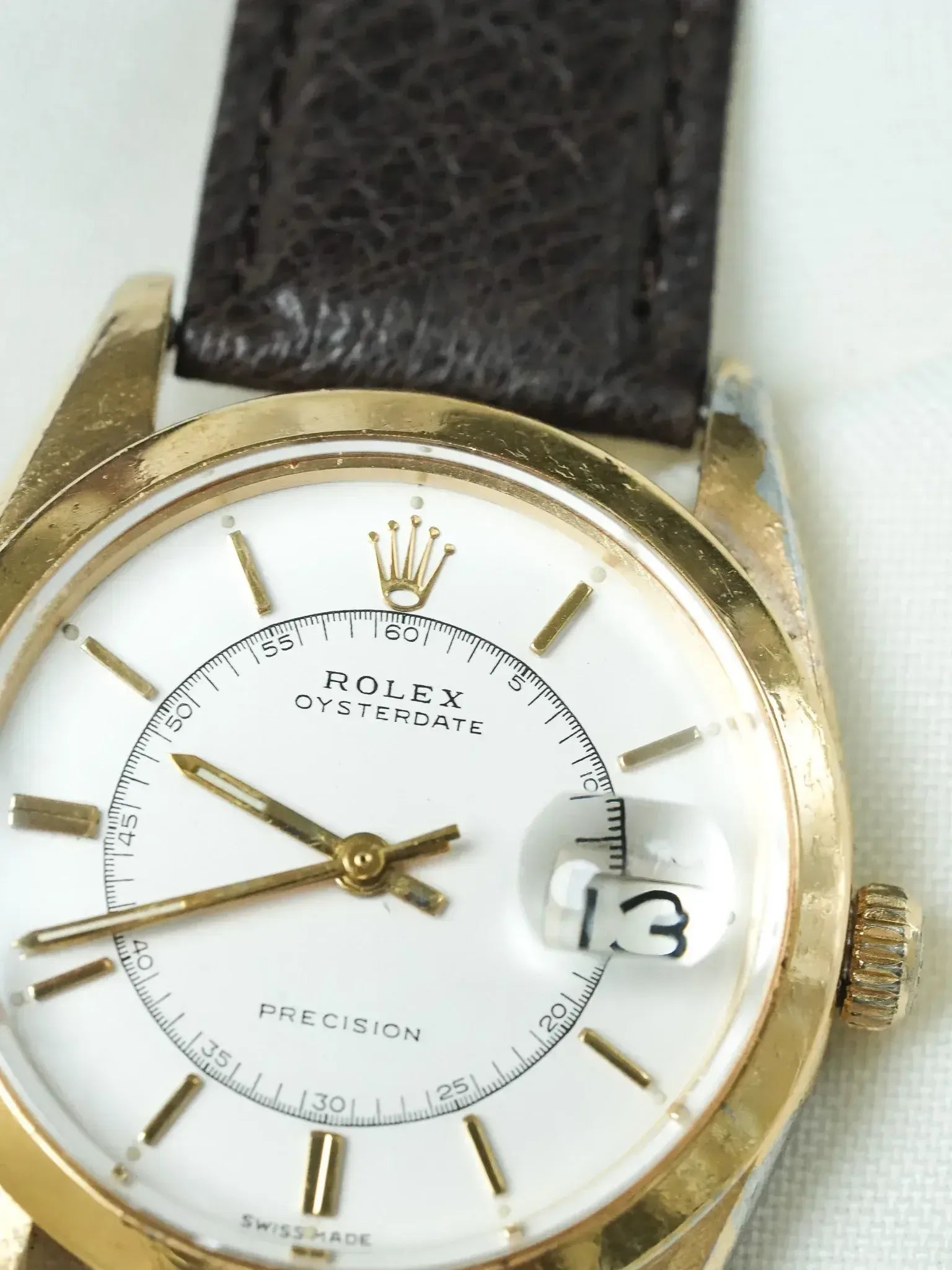 Rolex - Oysterdate 6694 Precision Plaqué or Cadran Chemin de fer - 1956 - Atelier Victor