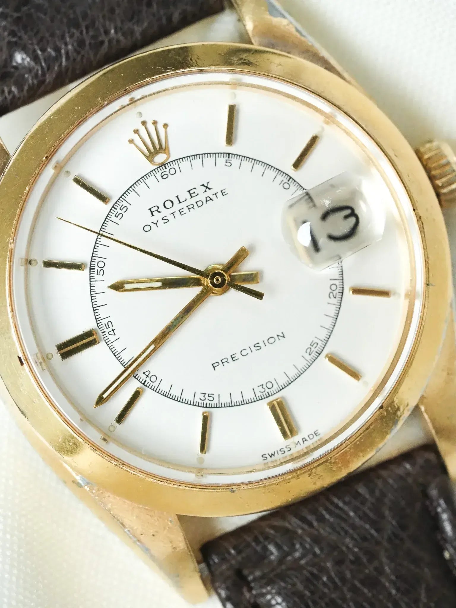 Rolex - Oysterdate 6694 Precision Plaqué or Cadran Chemin de fer - 1956 - Atelier Victor