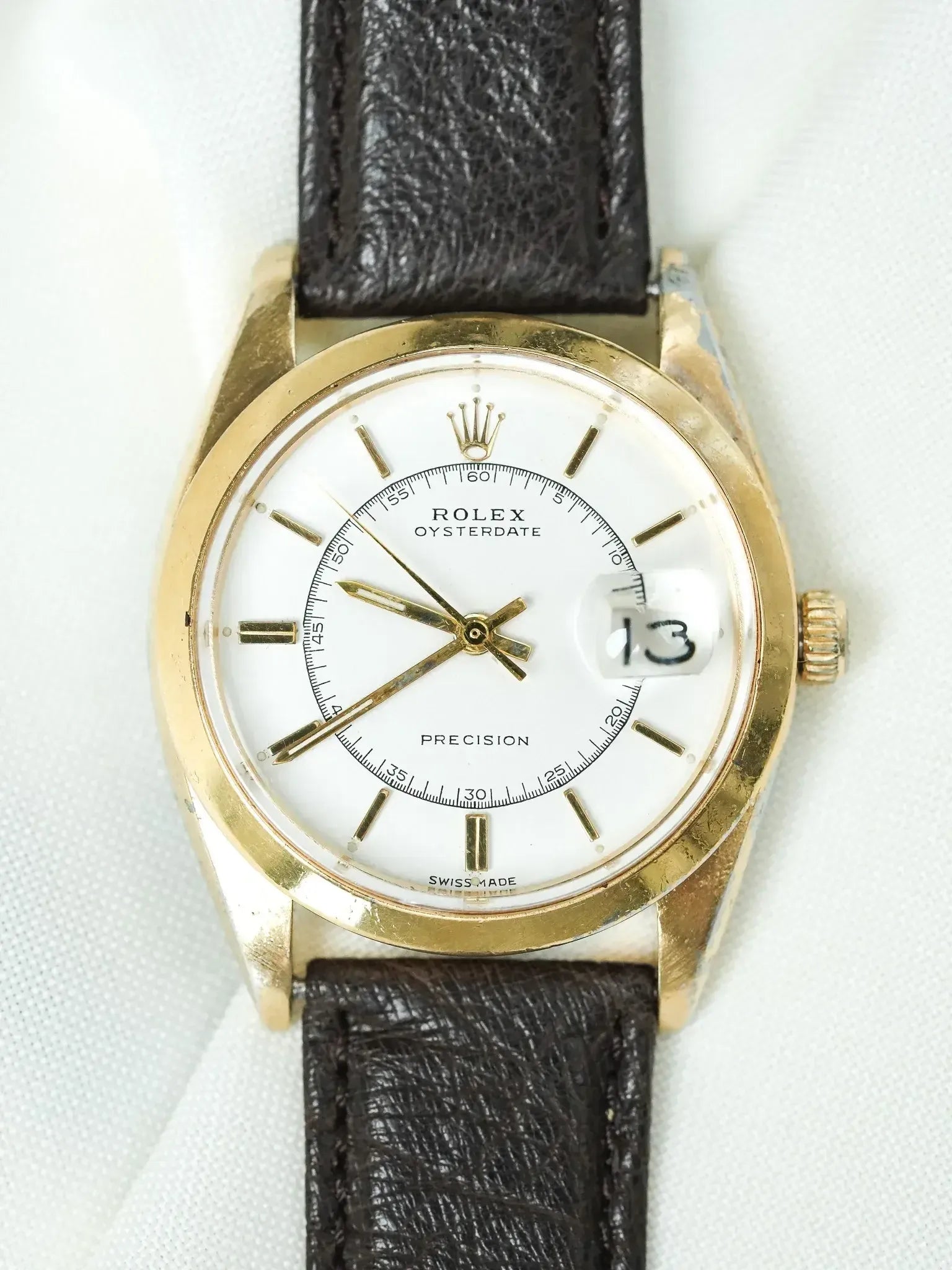 Rolex - Oysterdate 6694 Precision Plaqué or Cadran Chemin de fer - 1956 - Atelier Victor