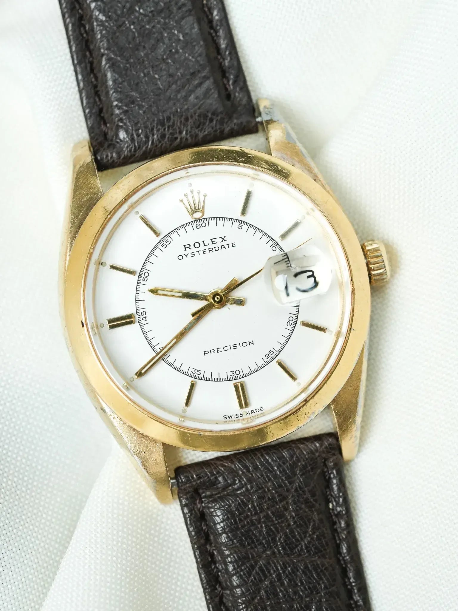 Rolex - Oysterdate 6694 Precision Plaqué or Cadran Chemin de fer - 1956 - Atelier Victor