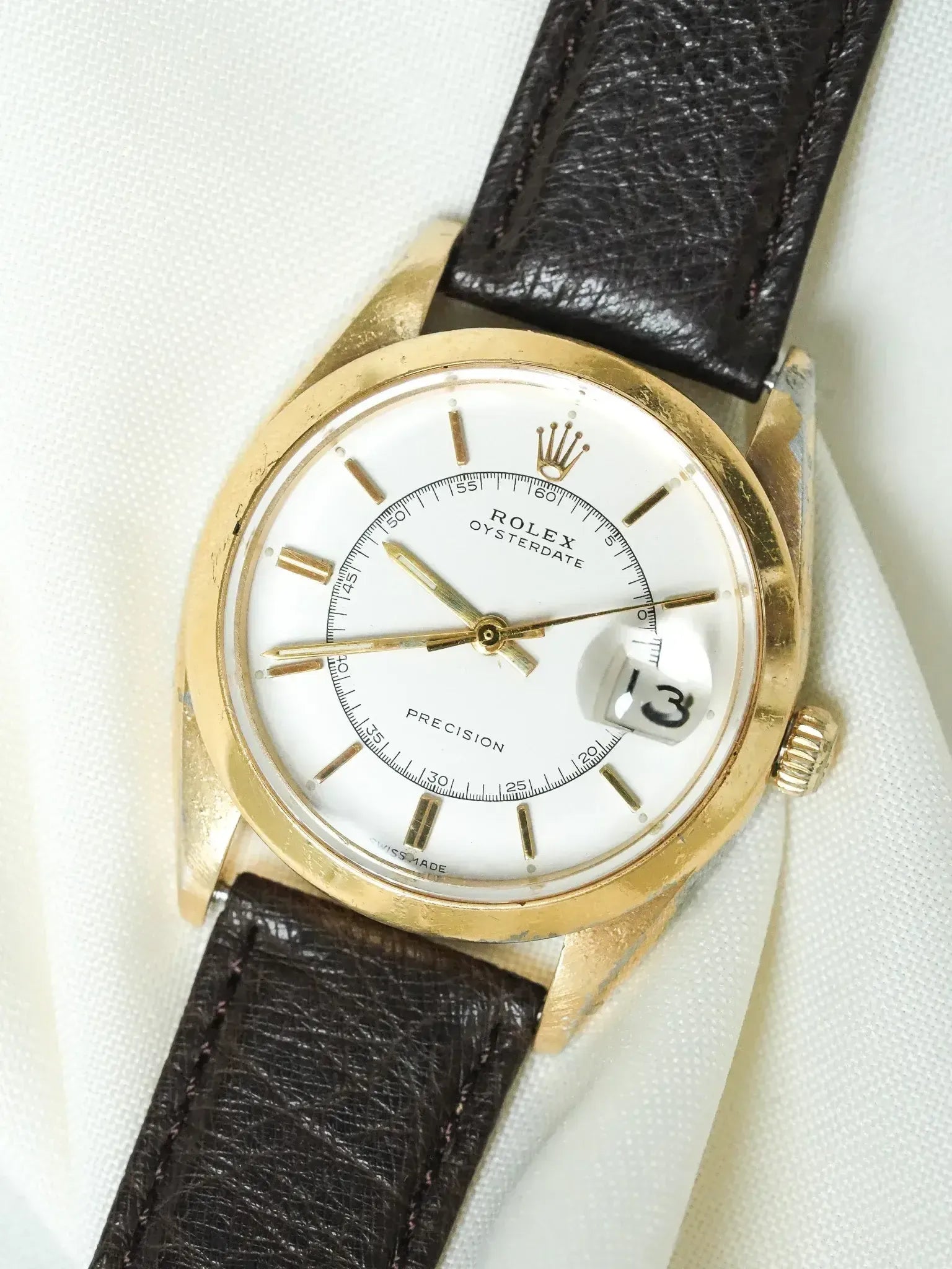 Rolex - Oysterdate 6694 Precision Plaqué or Cadran Chemin de fer - 1956 - Atelier Victor