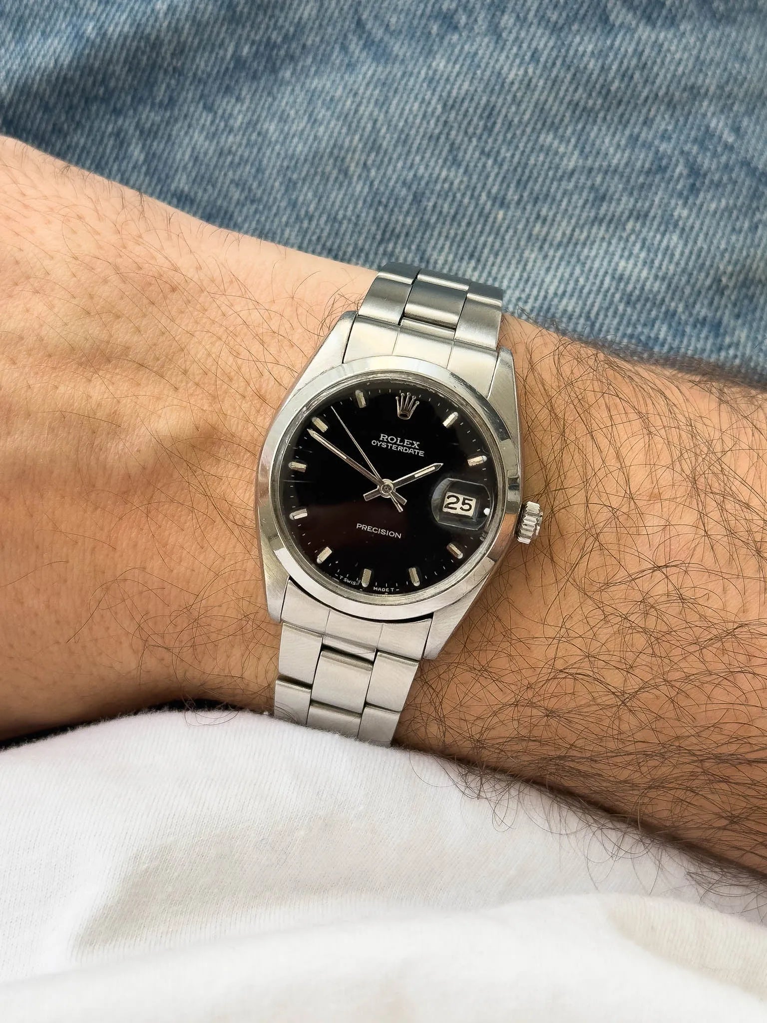 Rolex - Oysterdate Precision Cadran noir - 1959 - Atelier Victor - Vintage Shop