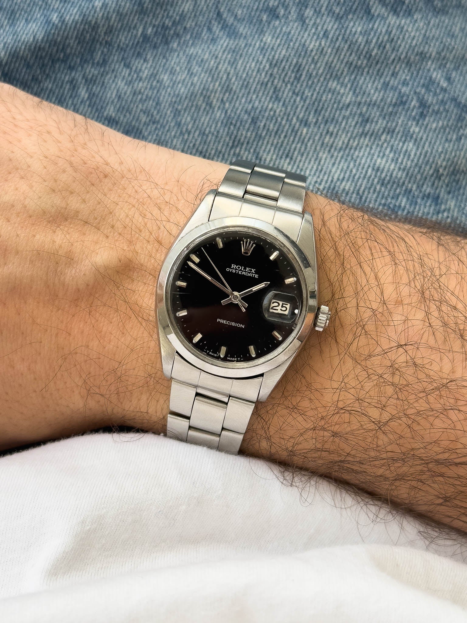 Rolex - Oysterdate Precision Cadran noir - 1959 - Atelier Victor - Vintage Shop