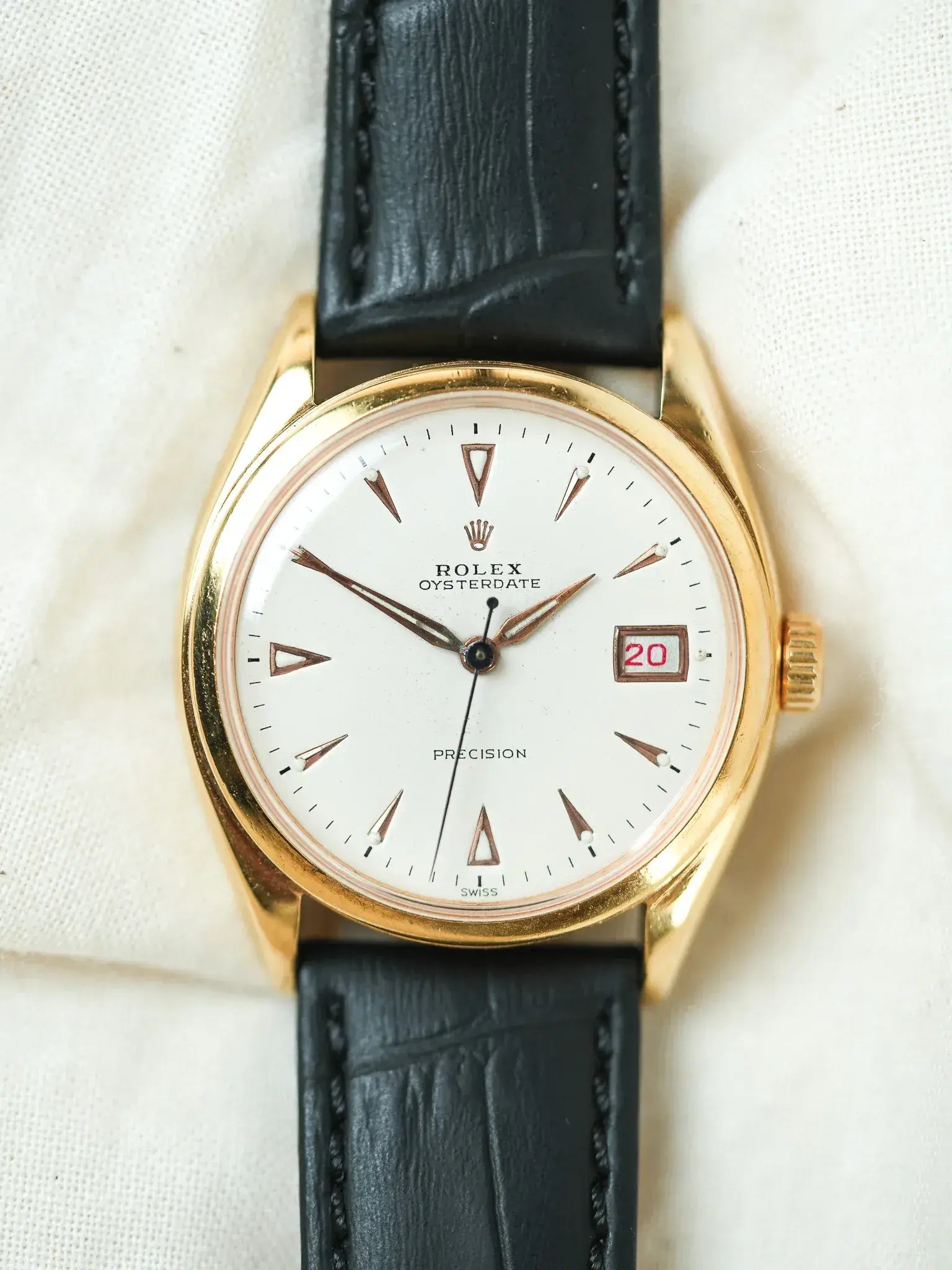 Rolex - Oysterdate Precison 6094 Plaqué or Cadran Blanc crème - 1952 - Atelier Victor