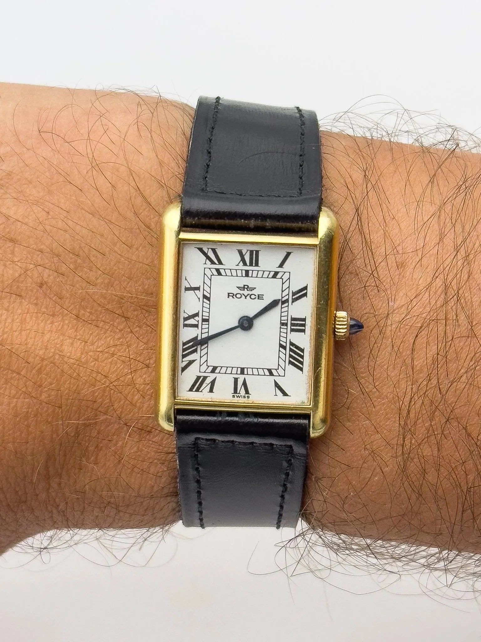 Royce - Tank Gold Cabochon - 1970's - Atelier Victor Paris - Vintage Watch Shop Dubai