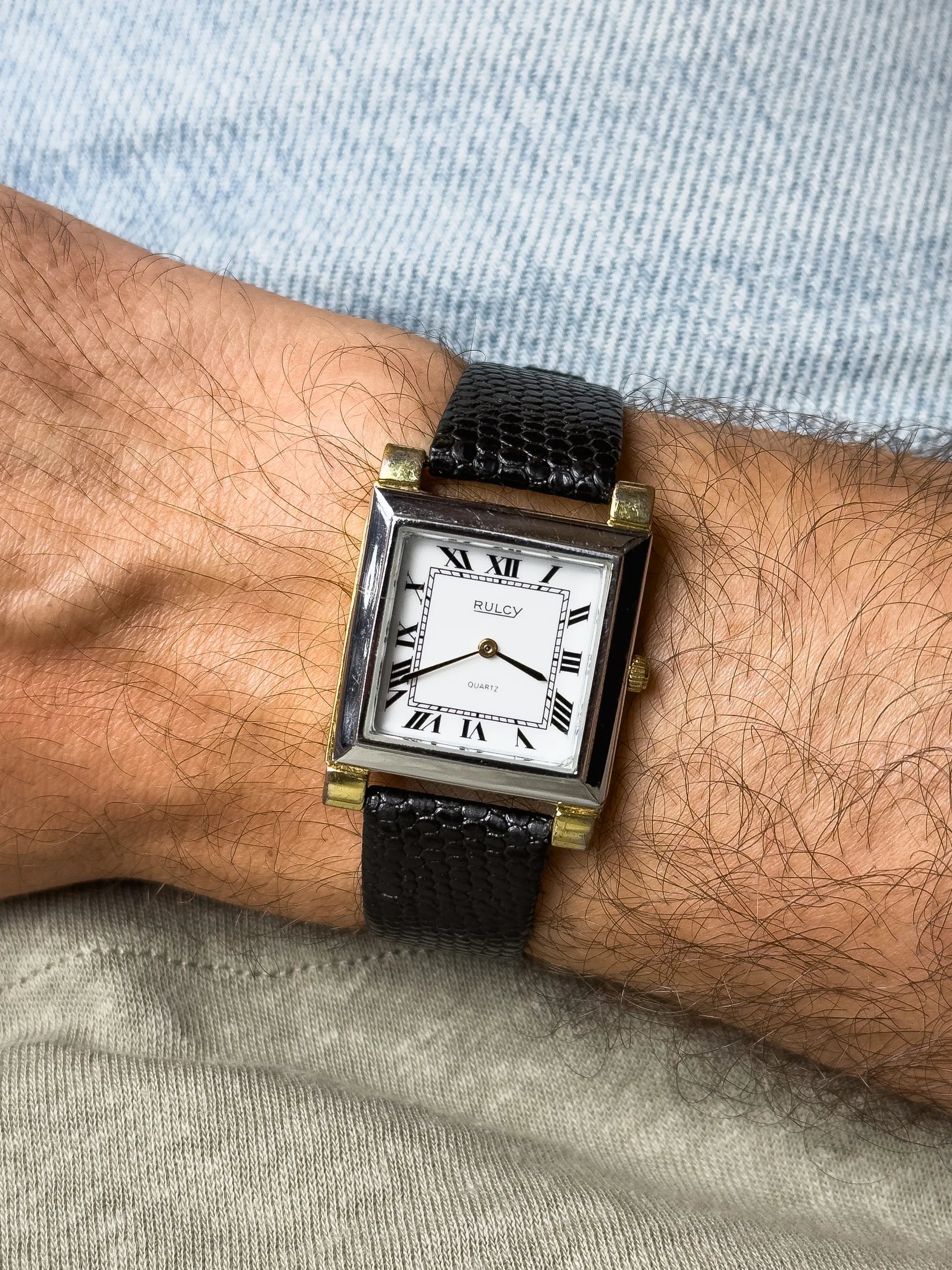 Rulcy - Style Tank Obus Acier Or Chiffre Romain - 1990s - Atelier Victor