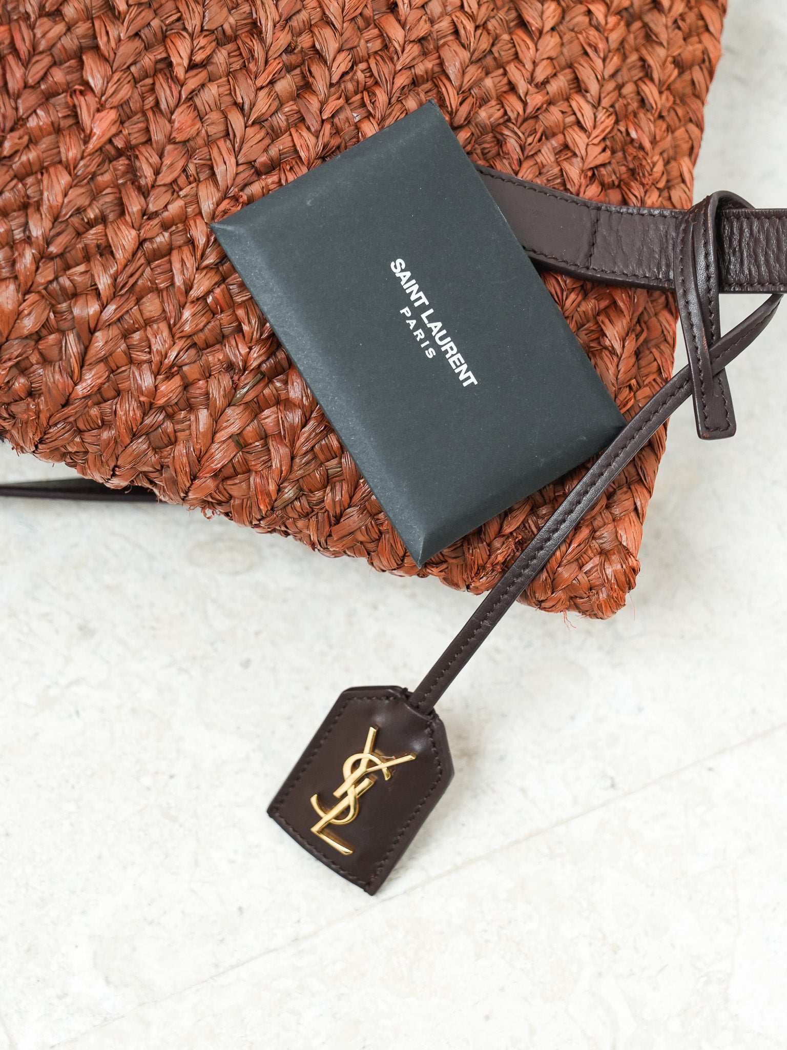 Korb Tasche Saint Laurent aus Stroh und Leder - Damen