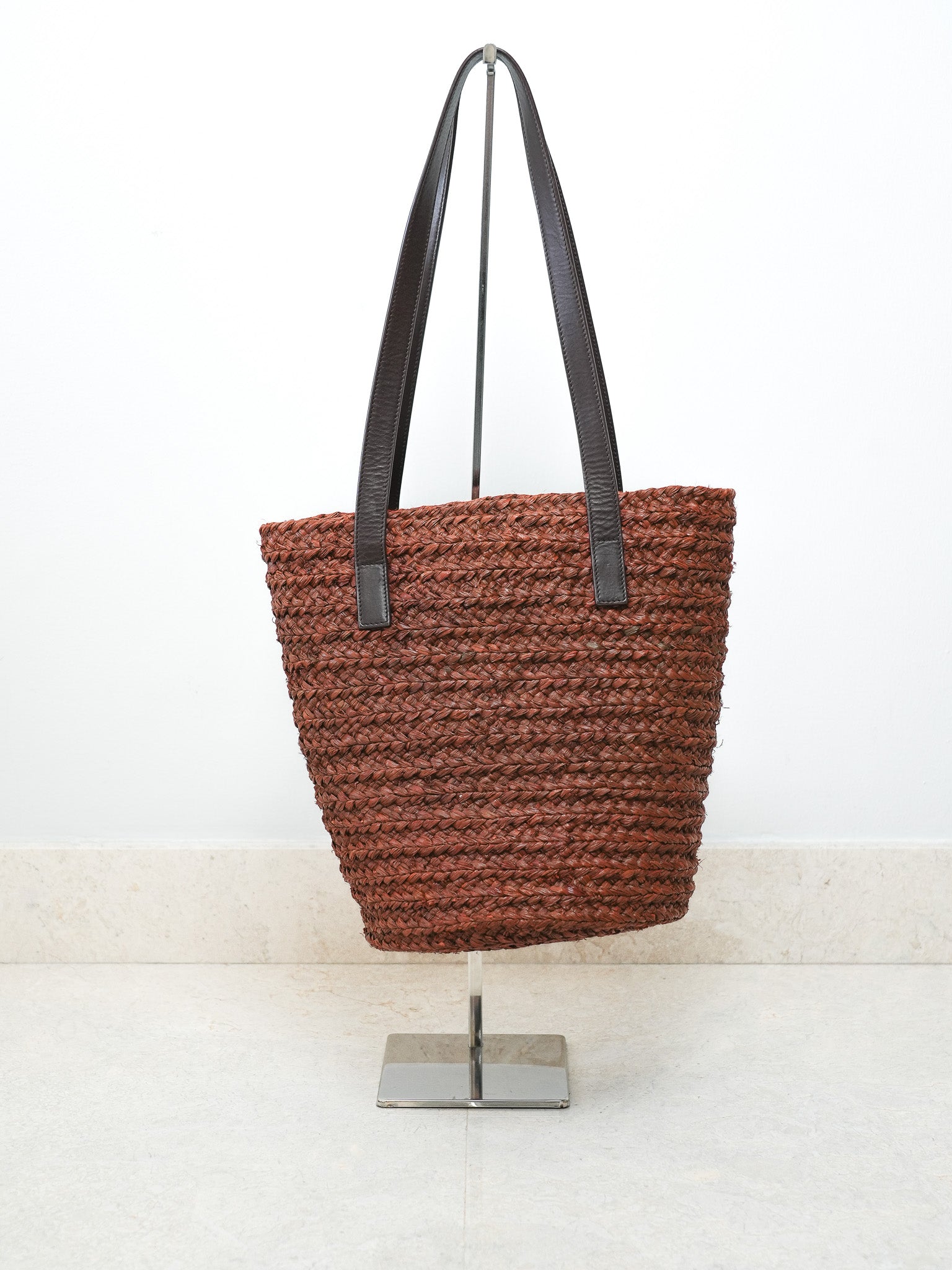 Korb Tasche Saint Laurent aus Stroh und Leder - Damen