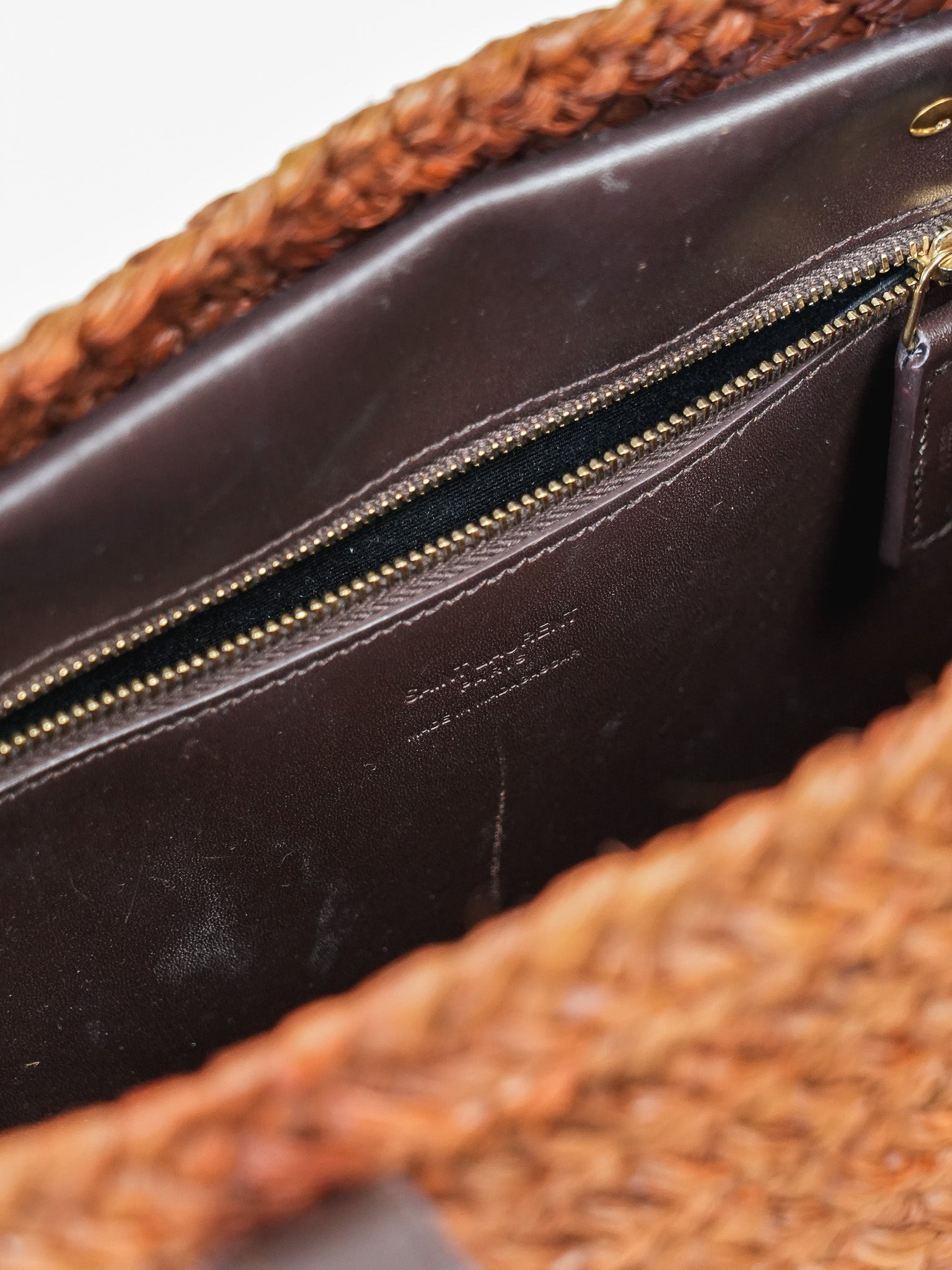 Korb Tasche Saint Laurent aus Stroh und Leder - Damen