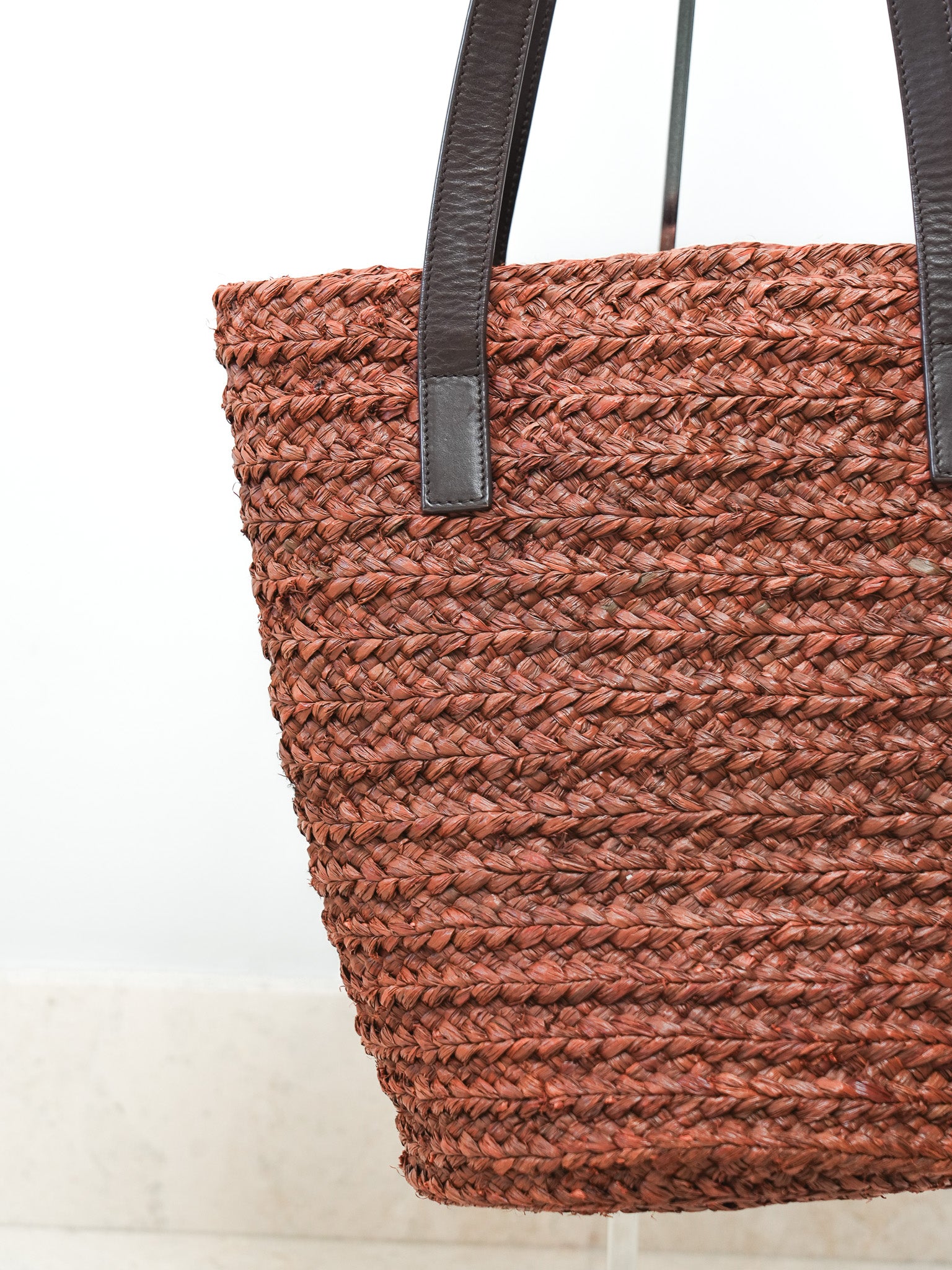 Korb Tasche Saint Laurent aus Stroh und Leder - Damen