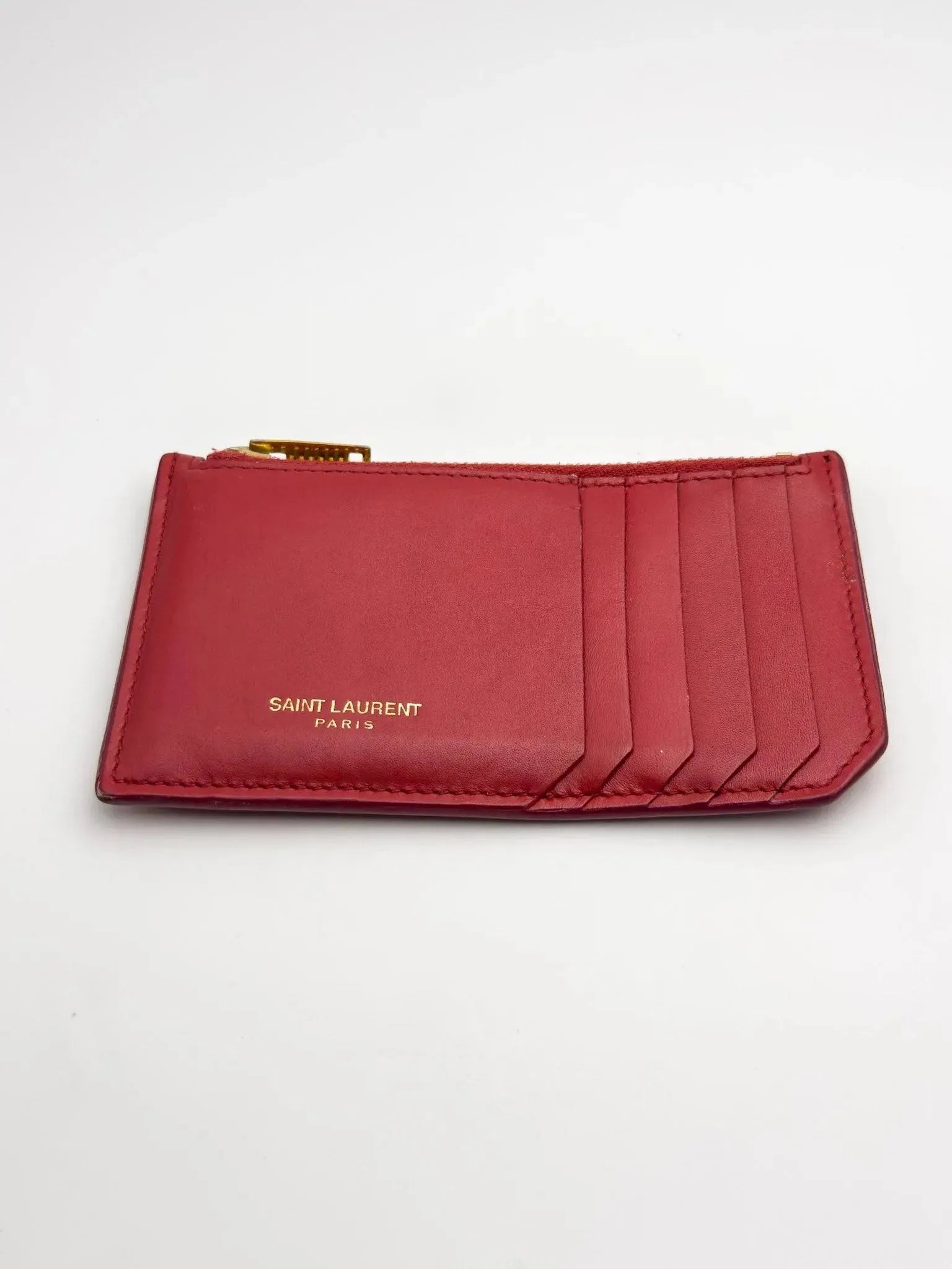 Saint Laurent - Portefeuille en cuir rouge - Atelier Victor Paris - Vintage Watch Shop Dubai