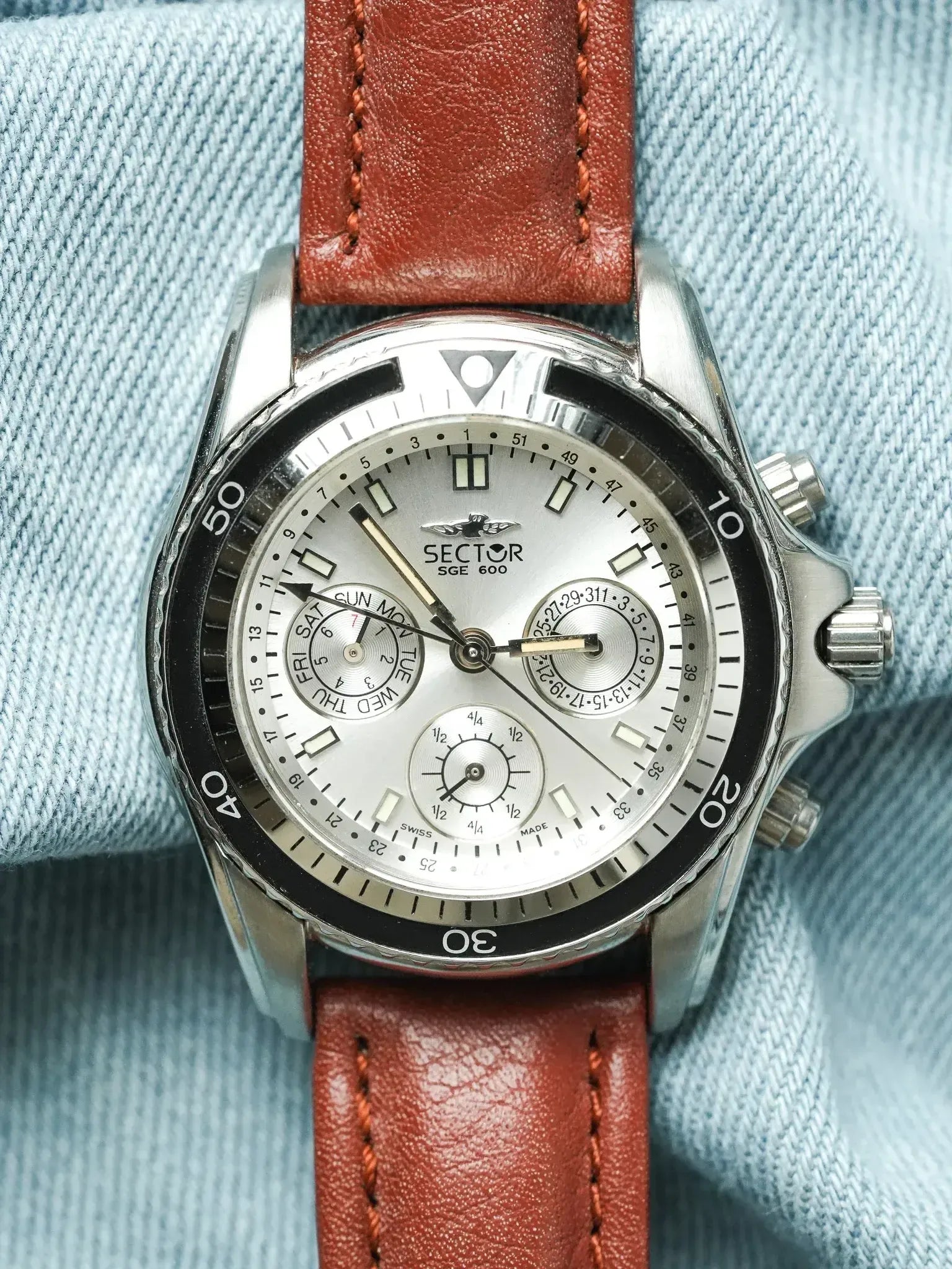 Sector - Chronographe Acier Calendar GMT - NOS - 1980s - Atelier Victor