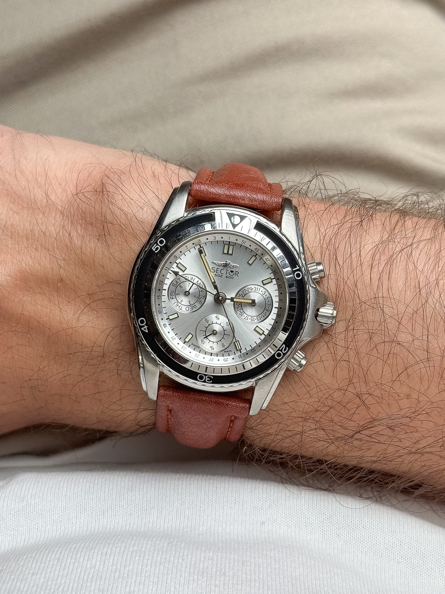 Sector - Chronographe Acier Calendar GMT - NOS - 1980s - Atelier Victor - Vintage Shop