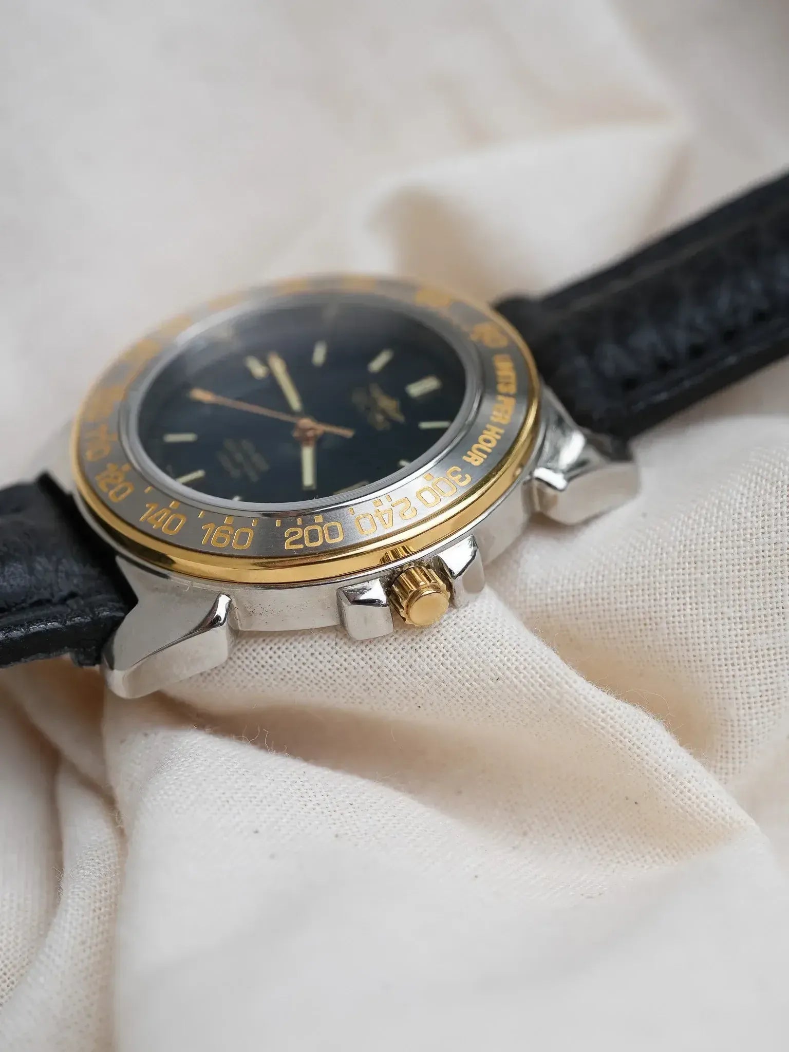 Sector - Scarab Acier Or Cadran Noir - NOS - 1980s - Atelier Victor