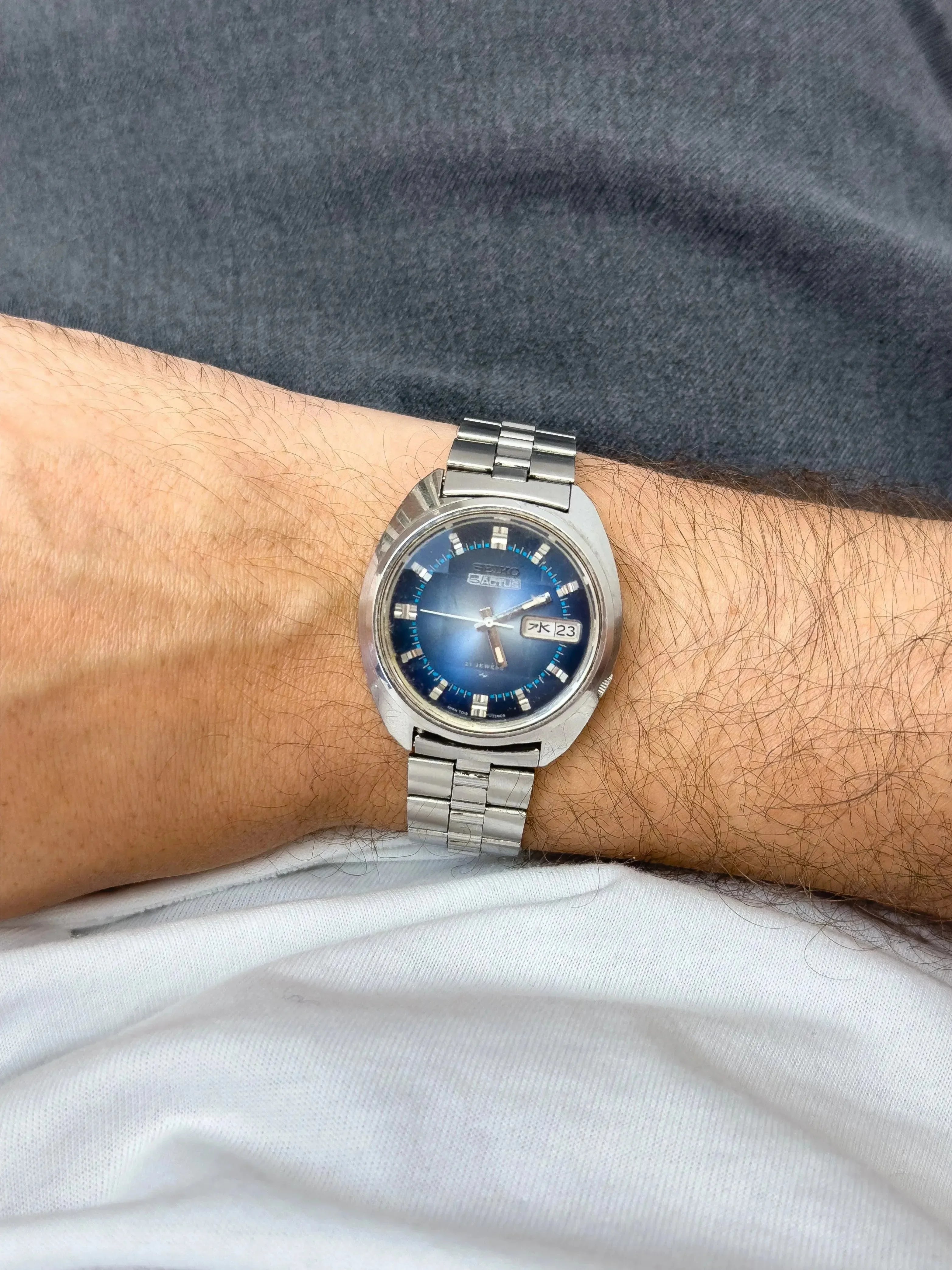 Seiko 5 Actus - Blue Facette Kanji - 1972 - Atelier Victor - Vintage Shop